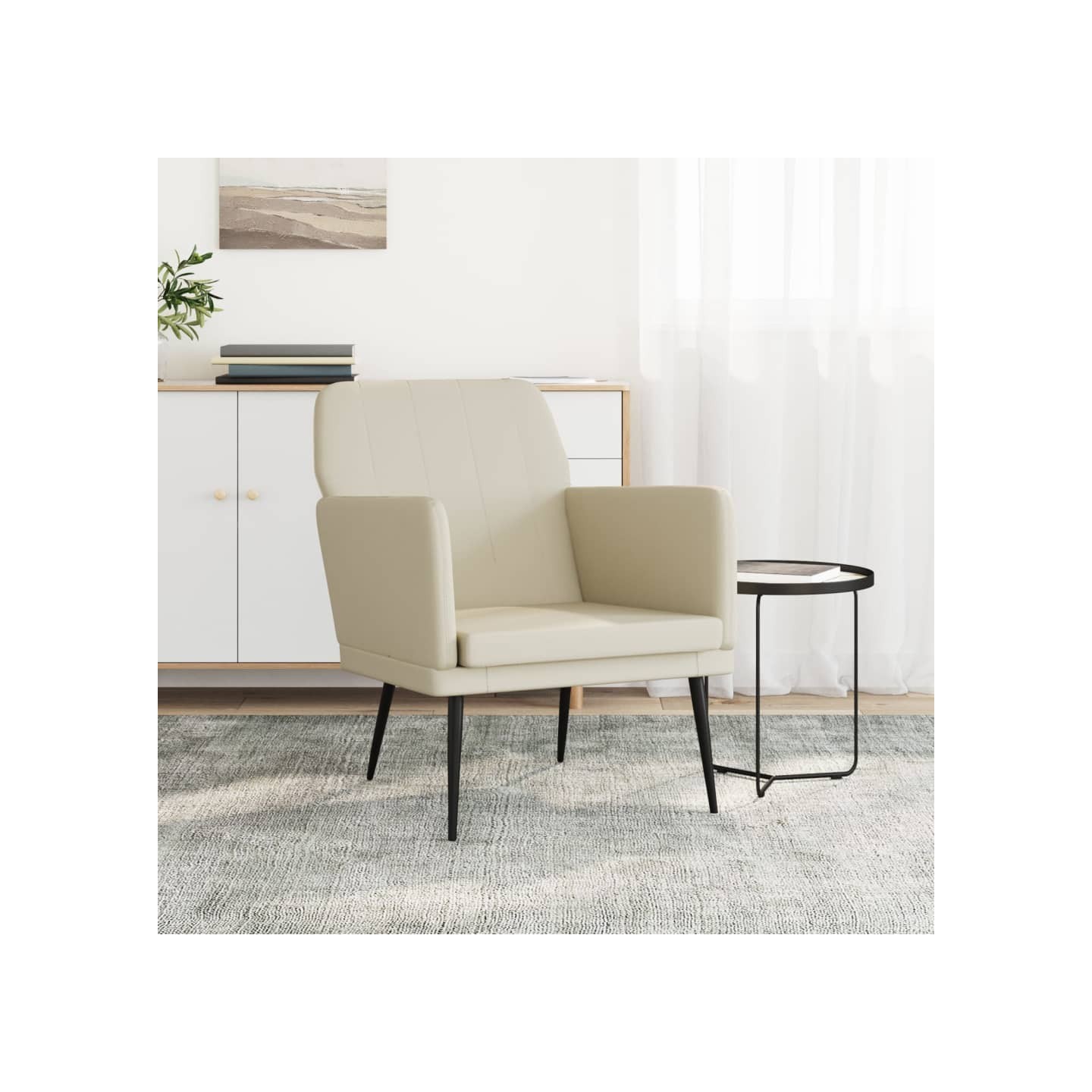 Fauteuil Crème 61x78x80 cm Similicuir