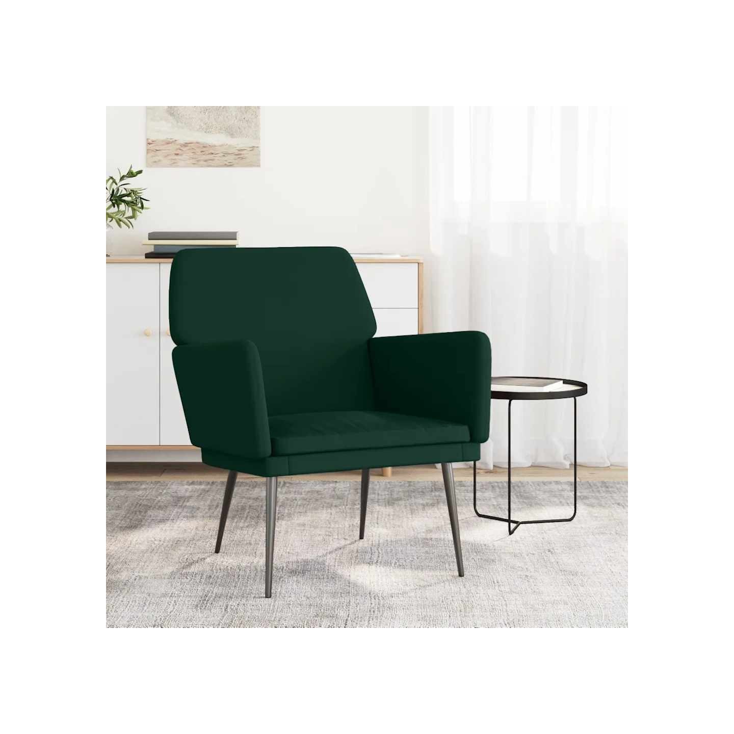 Fauteuil Vert foncé 62x79x79 cm Velours