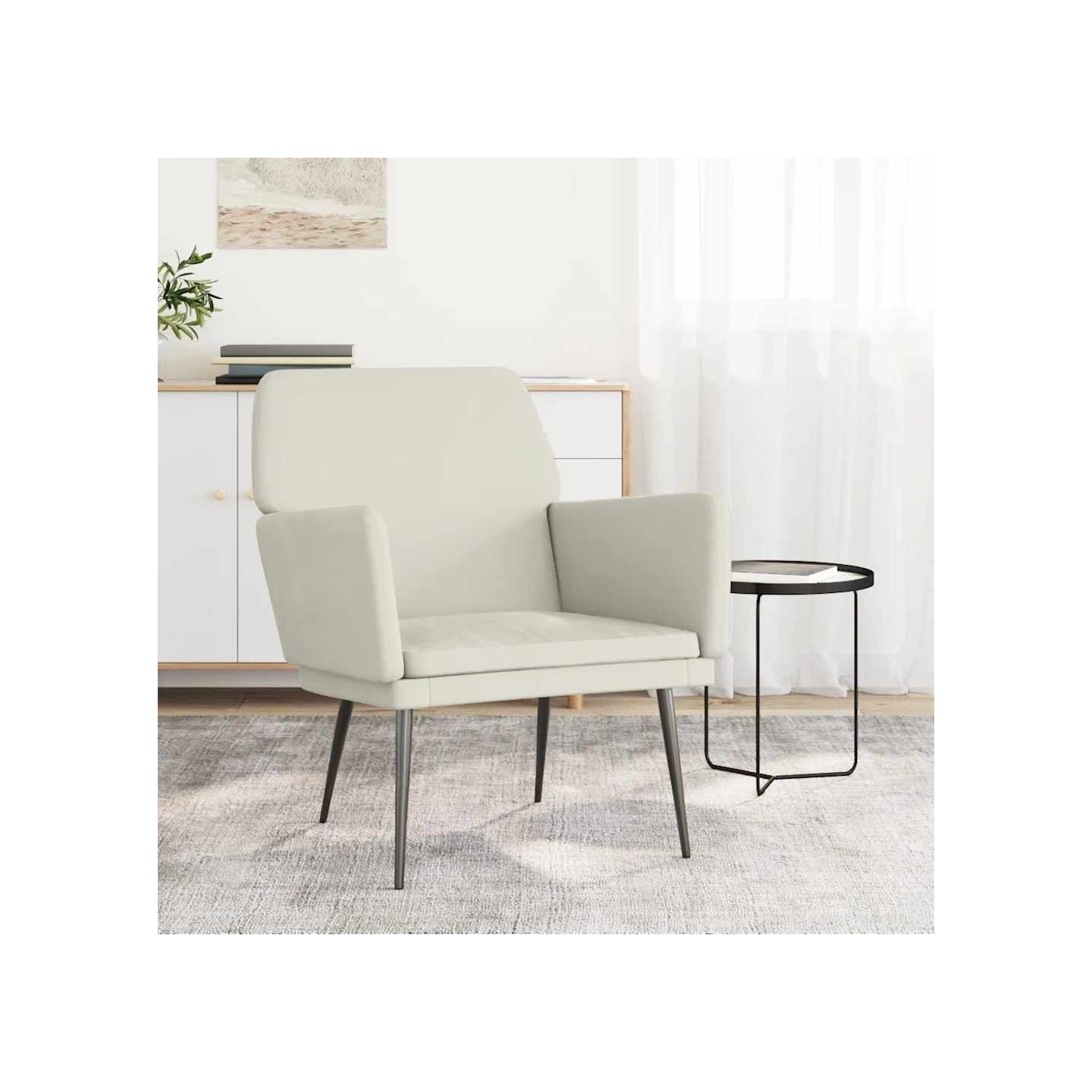 Fauteuil Crème 62x79x79 cm Velours