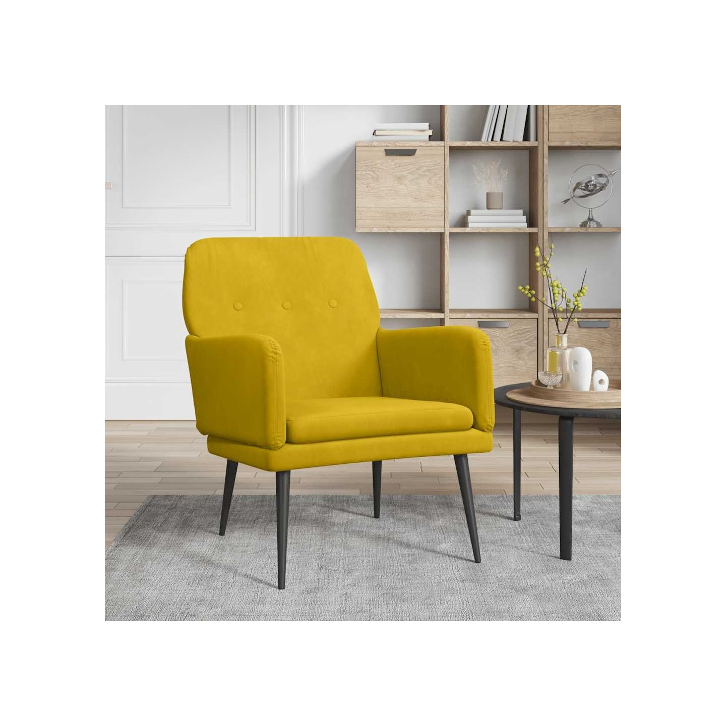 Fauteuil Jaune 62x79x79 cm Velours
