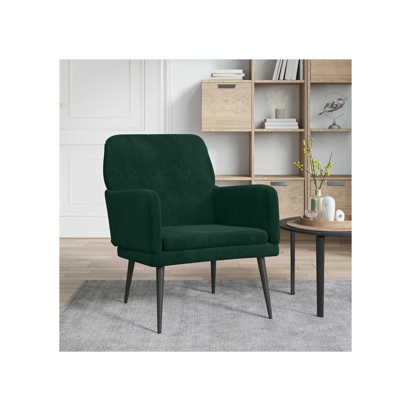 Fauteuil Vert foncé 62x79x79 cm Velours