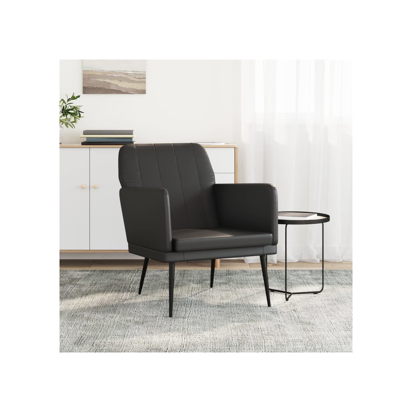 Fauteuil Noir 61x78x80 cm Similicuir