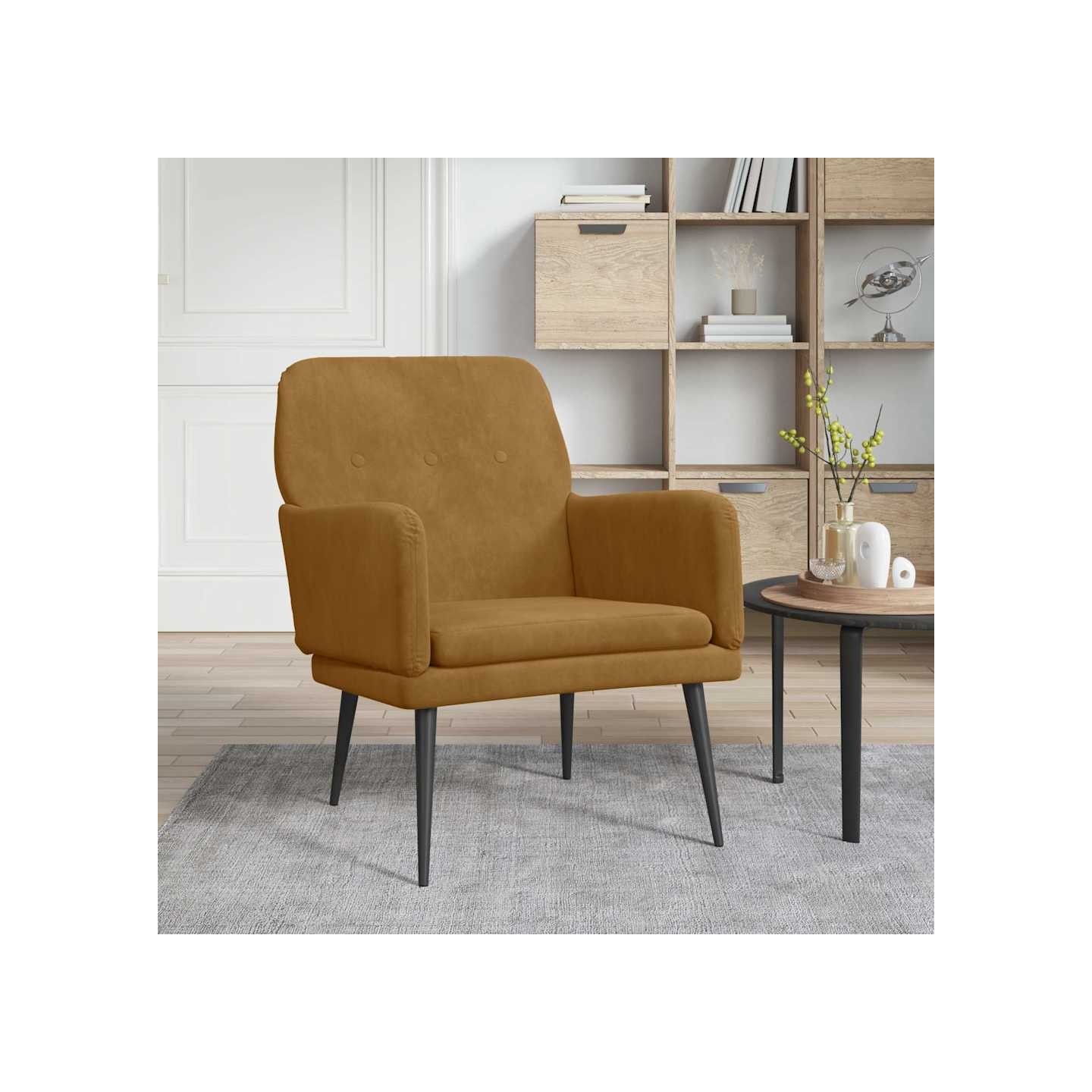 Fauteuil Marron 62x79x79 cm Velours