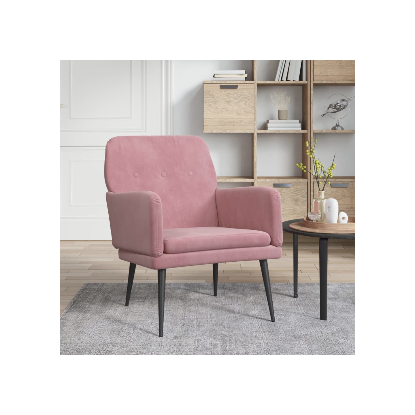 Fauteuil Rose 62x79x79 cm Velours