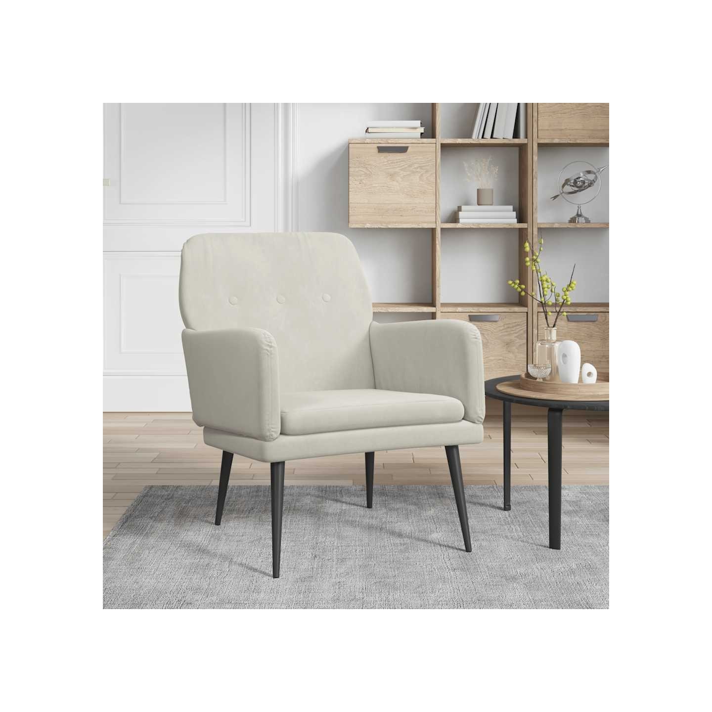 Fauteuil Crème 62x79x79 cm Velours