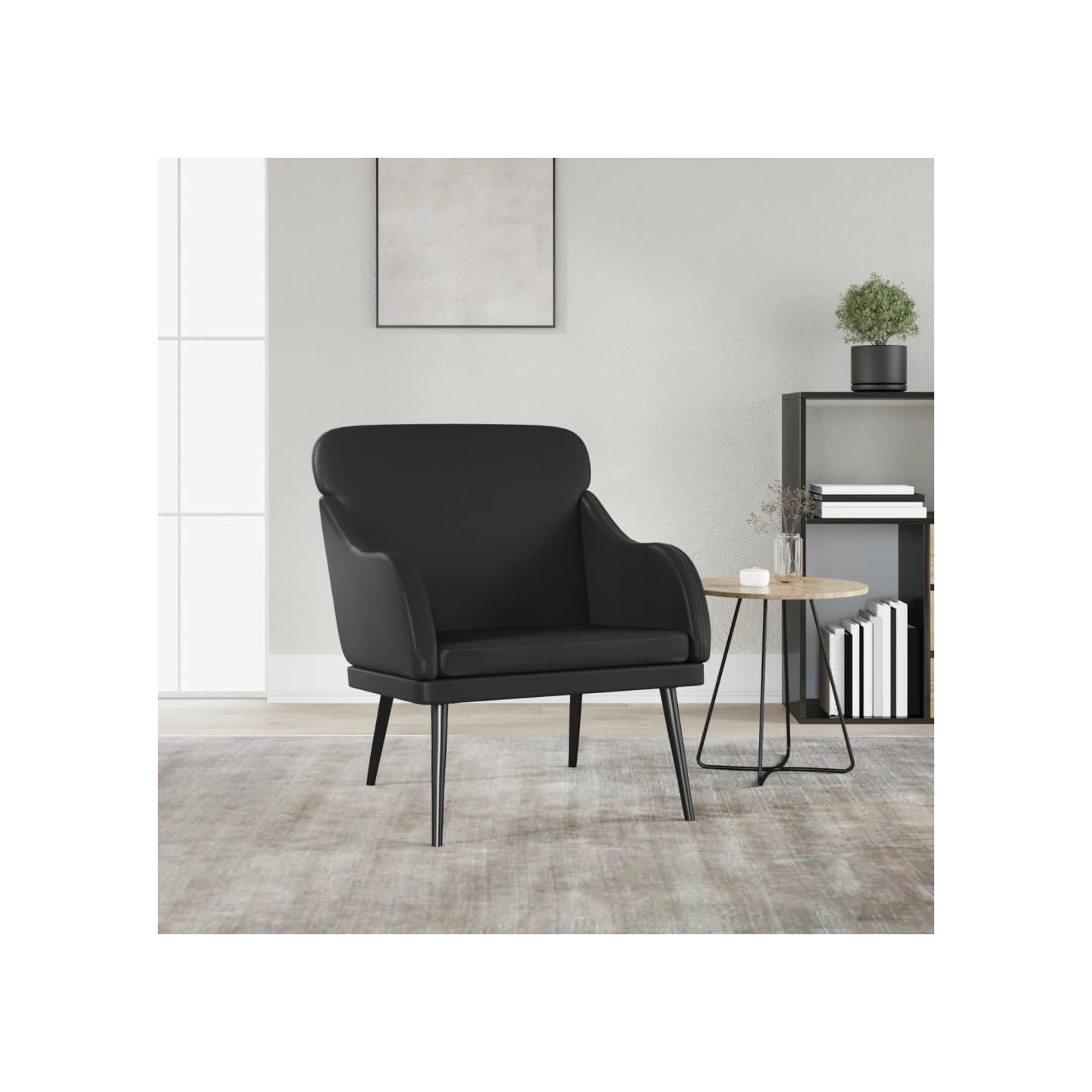 Fauteuil Noir 63x76x80 cm Similicuir