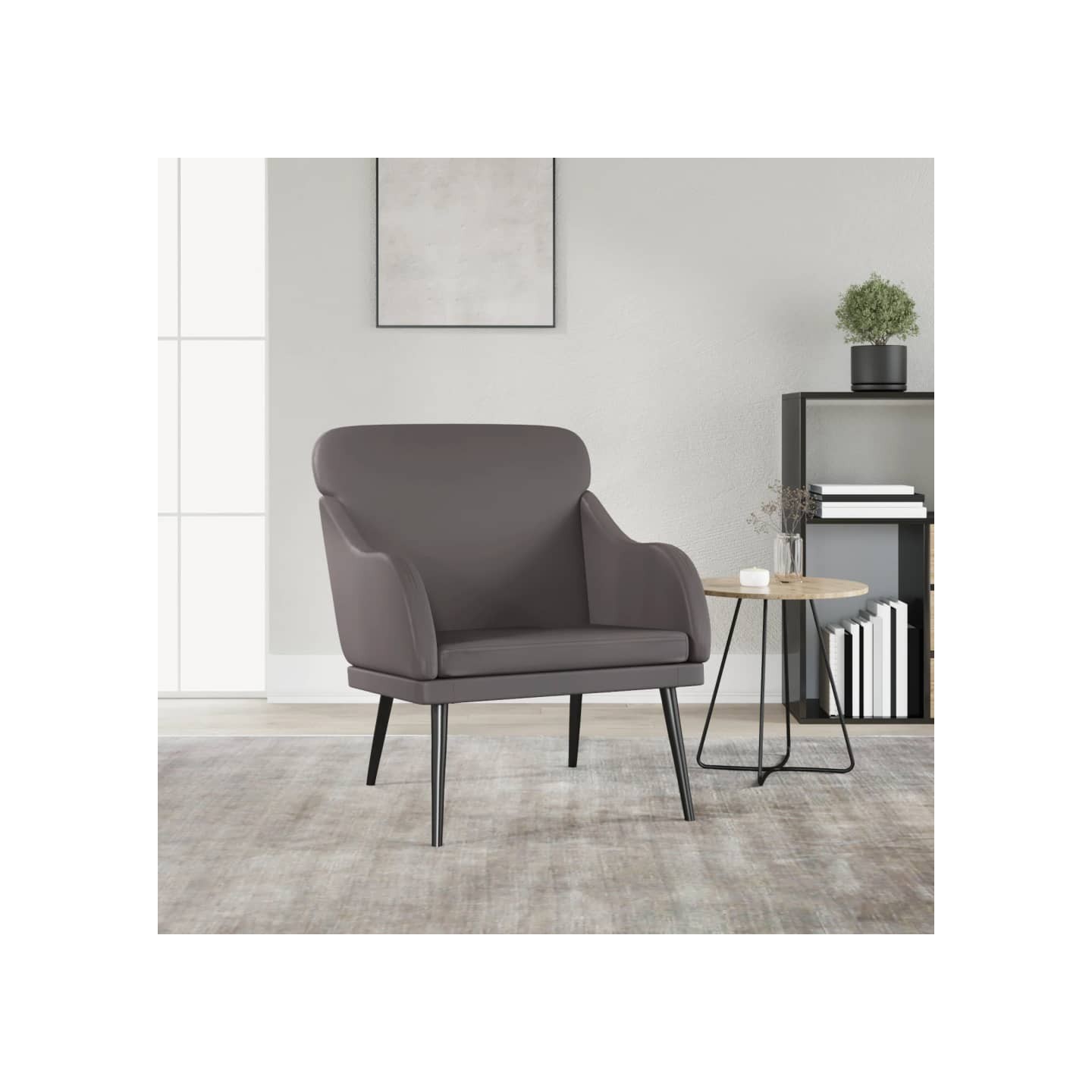 Fauteuil Gris 63x76x80 cm Similicuir