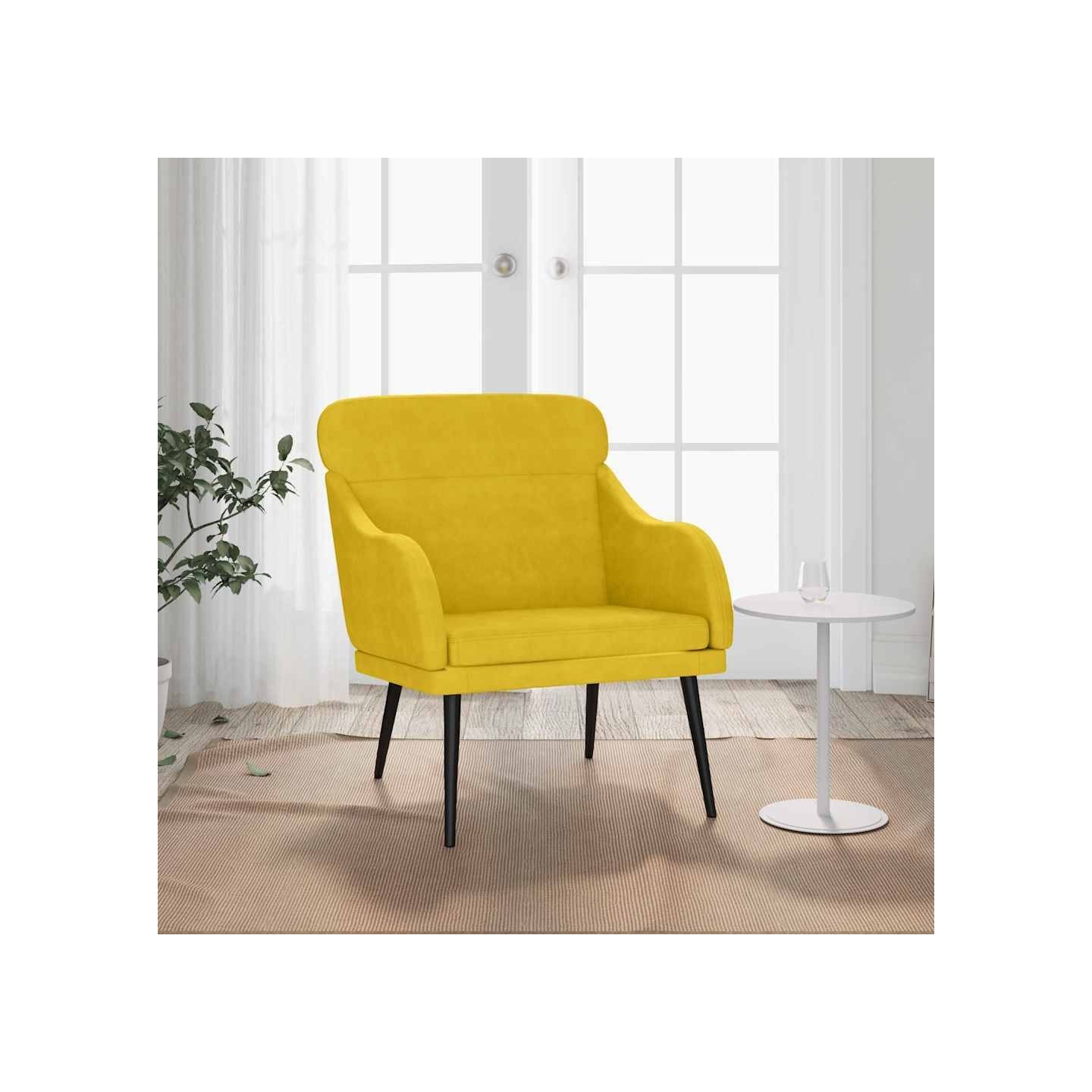 Fauteuil Jaune 63x76x80 cm Velours