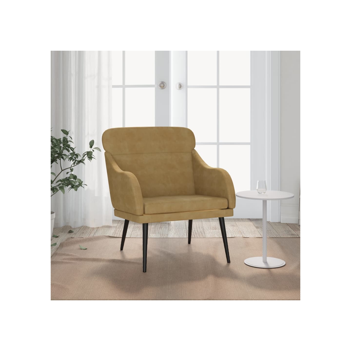 Fauteuil Marron 63x76x80 cm Velours
