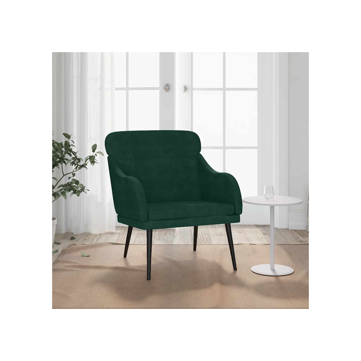 Fauteuil Vert foncé 63x76x80 cm Velours