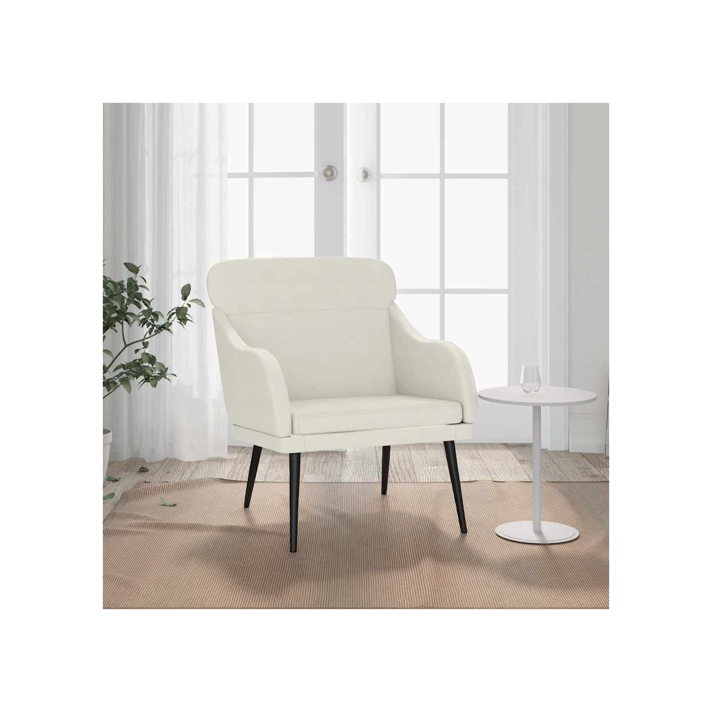 Fauteuil Crème 63x76x80 cm Velours