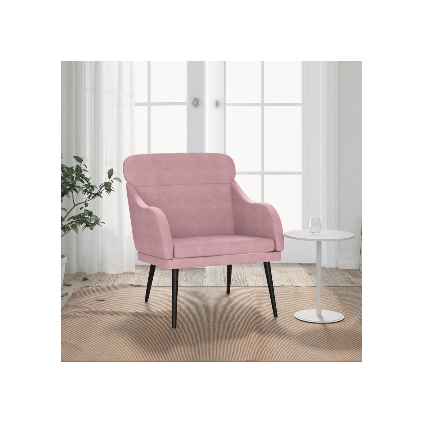 Fauteuil Rose 63x76x80 cm Velours