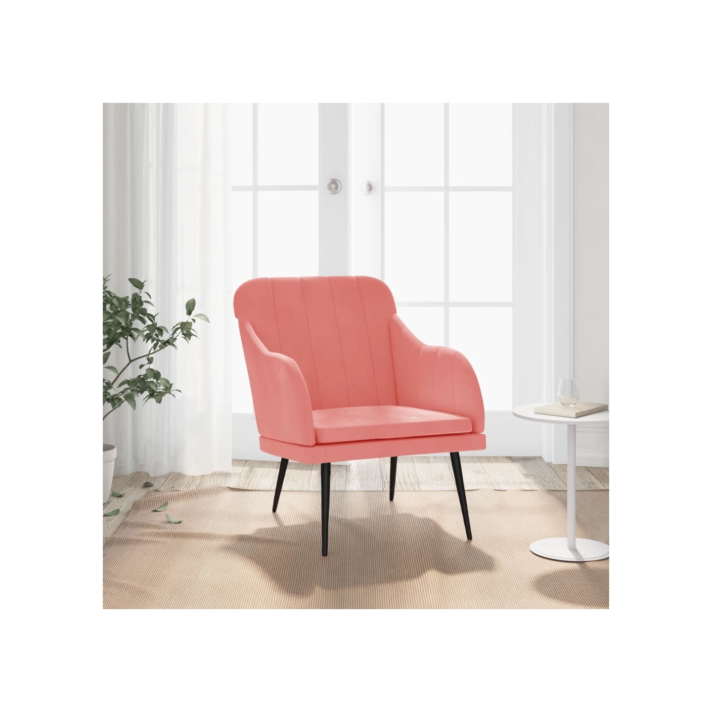 Fauteuil Rose 63x76x80 cm Velours