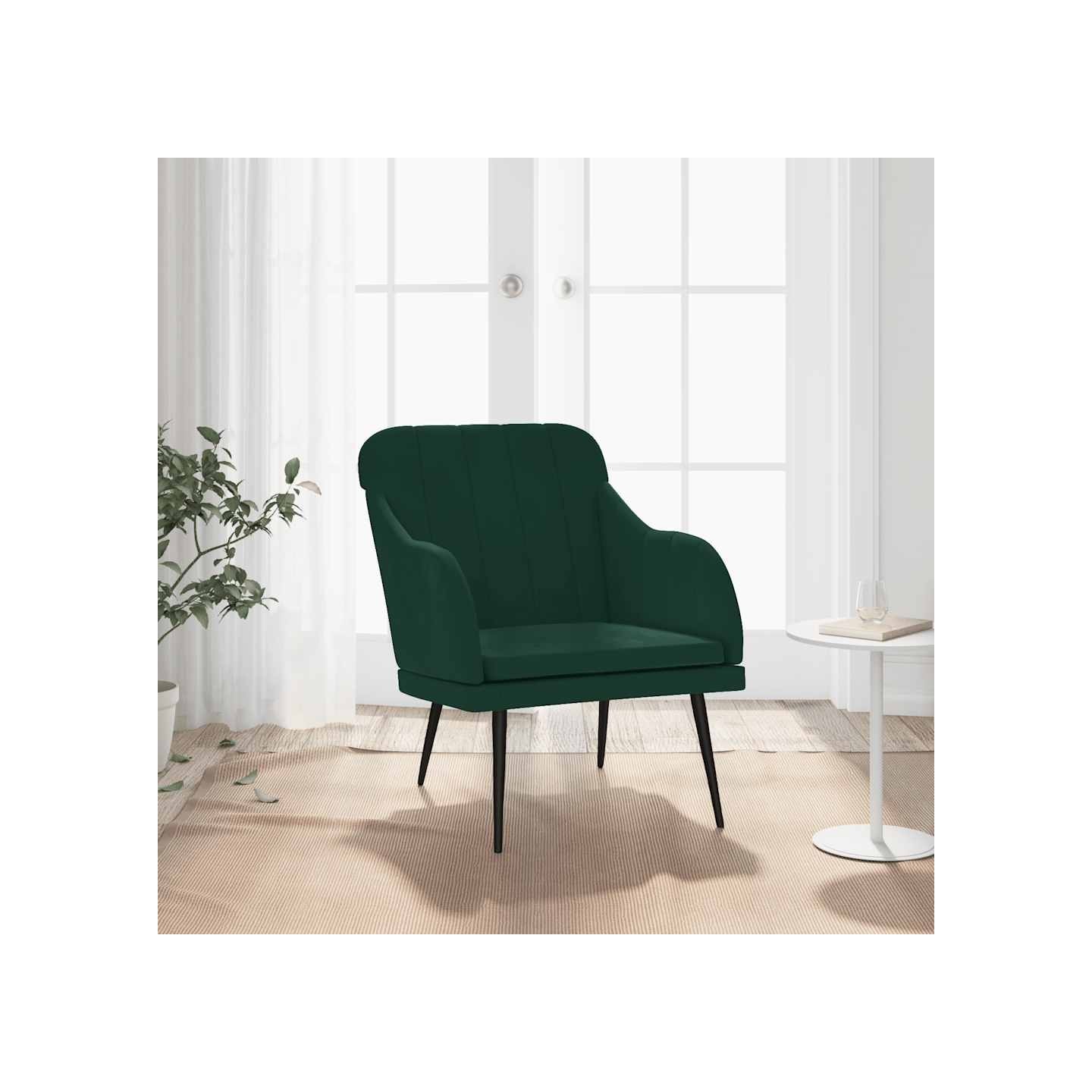 Fauteuil Vert foncé 63x76x80 cm Velours