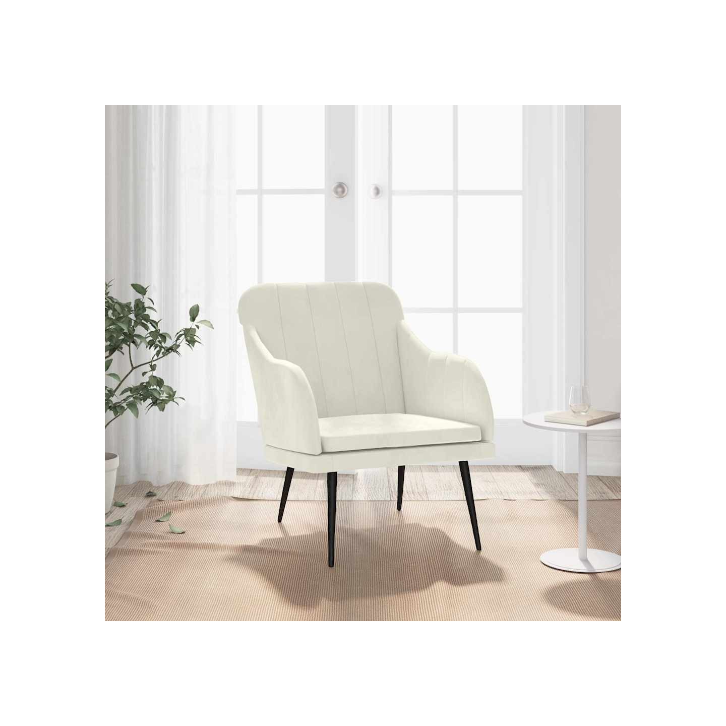 Fauteuil Crème 63x76x80 cm Velours