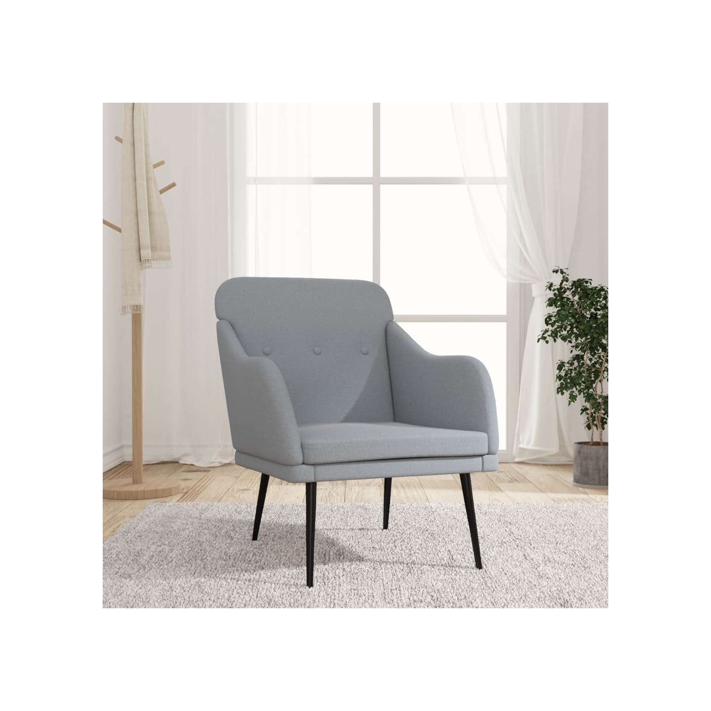 Fauteuil Gris clair 63x76x80 cm Tissu