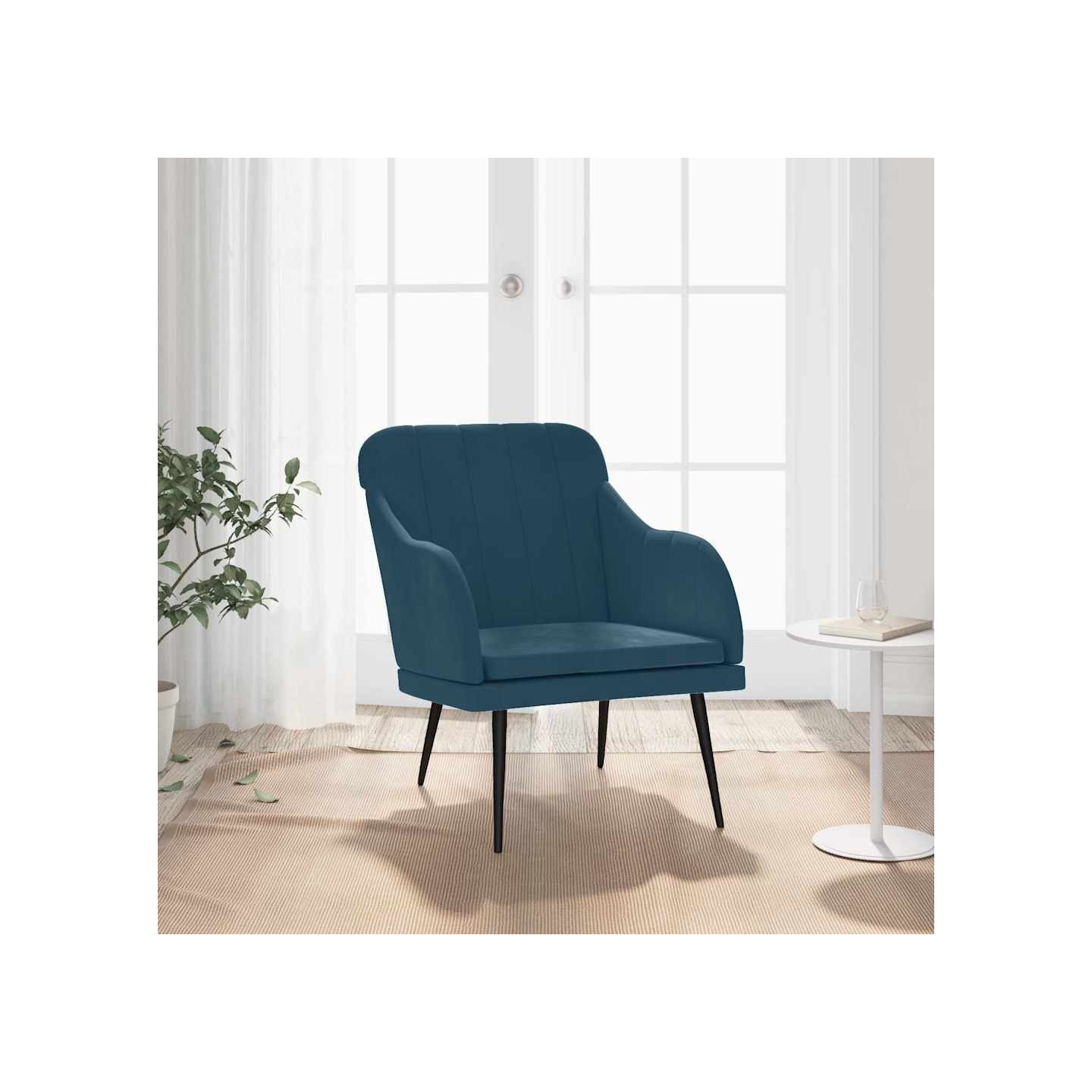 Fauteuil Bleu 63x76x80 cm Velours