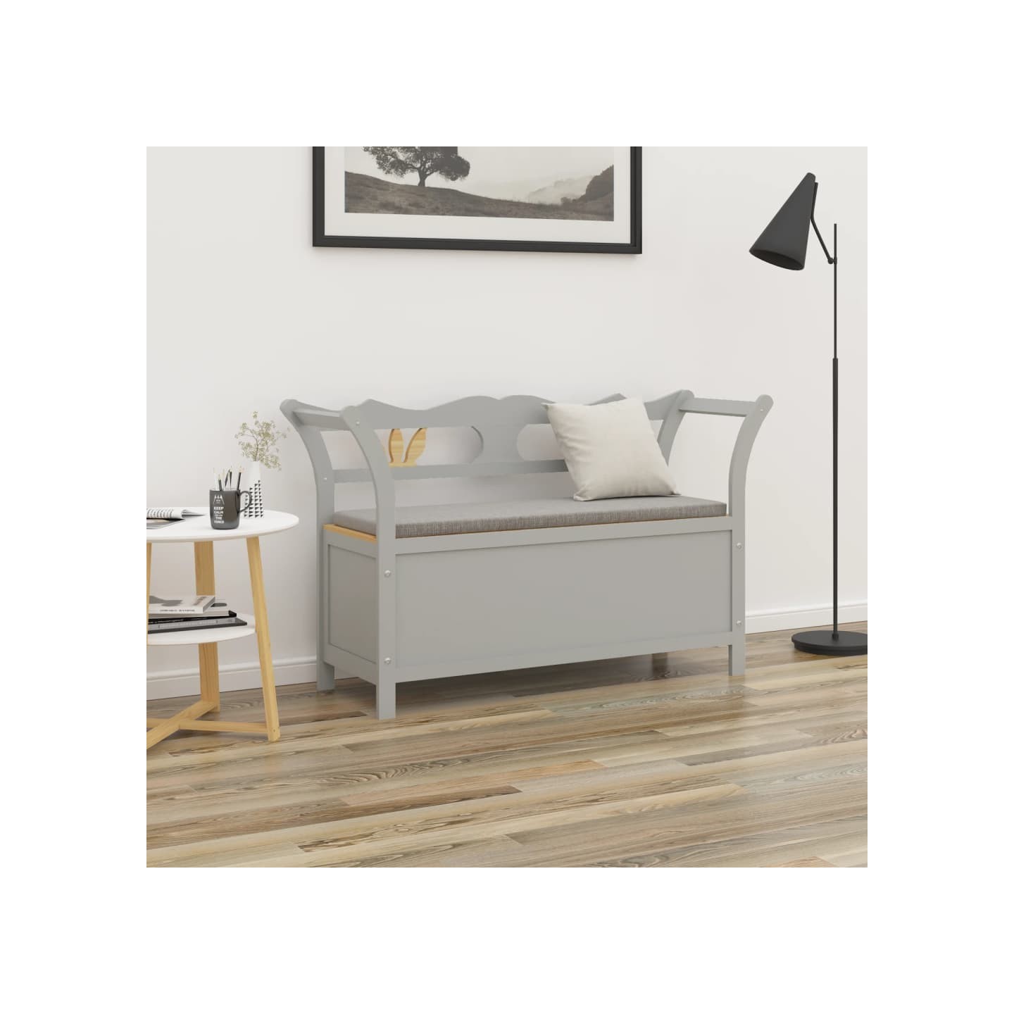 Banc Gris 107x45x75,5 cm Bois de sapin solide