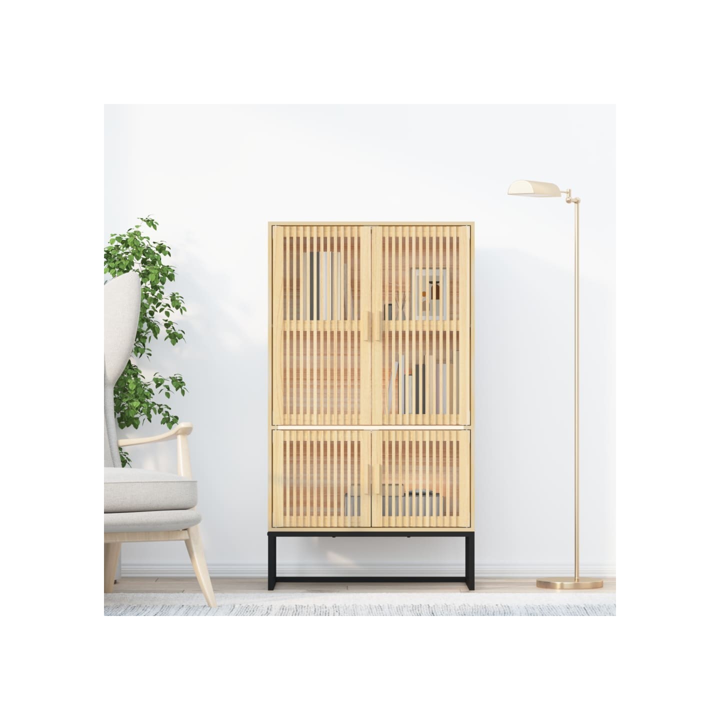 Buffet haut 70x35x125 cm bois d'ingénierie
