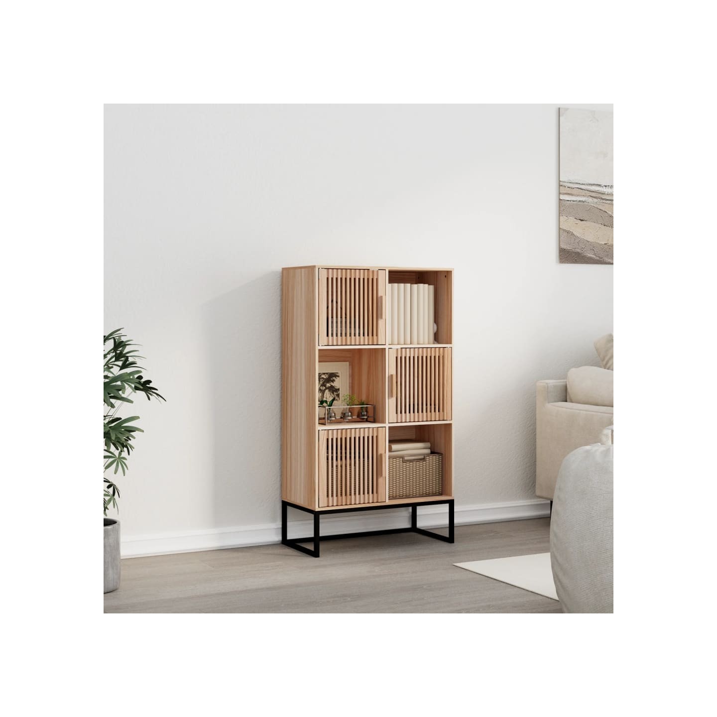 Buffet haut 70x35x125 cm bois d'ingénierie