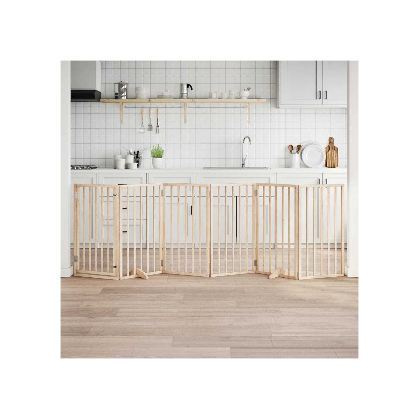 Barrière pour chien avec porte pliable 6 panneaux 300 cm