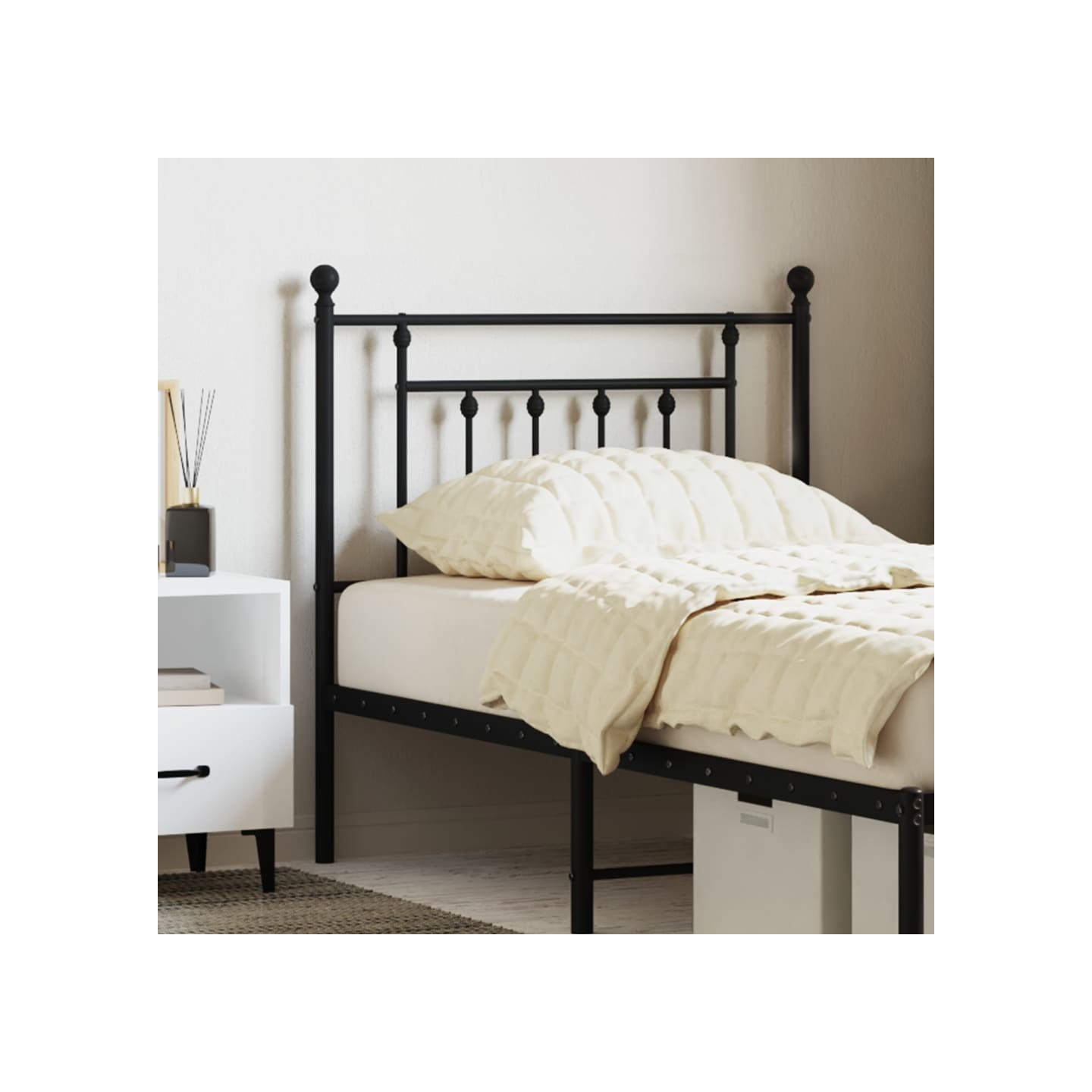 Tête de lit de remplacement métal noir 80 cm