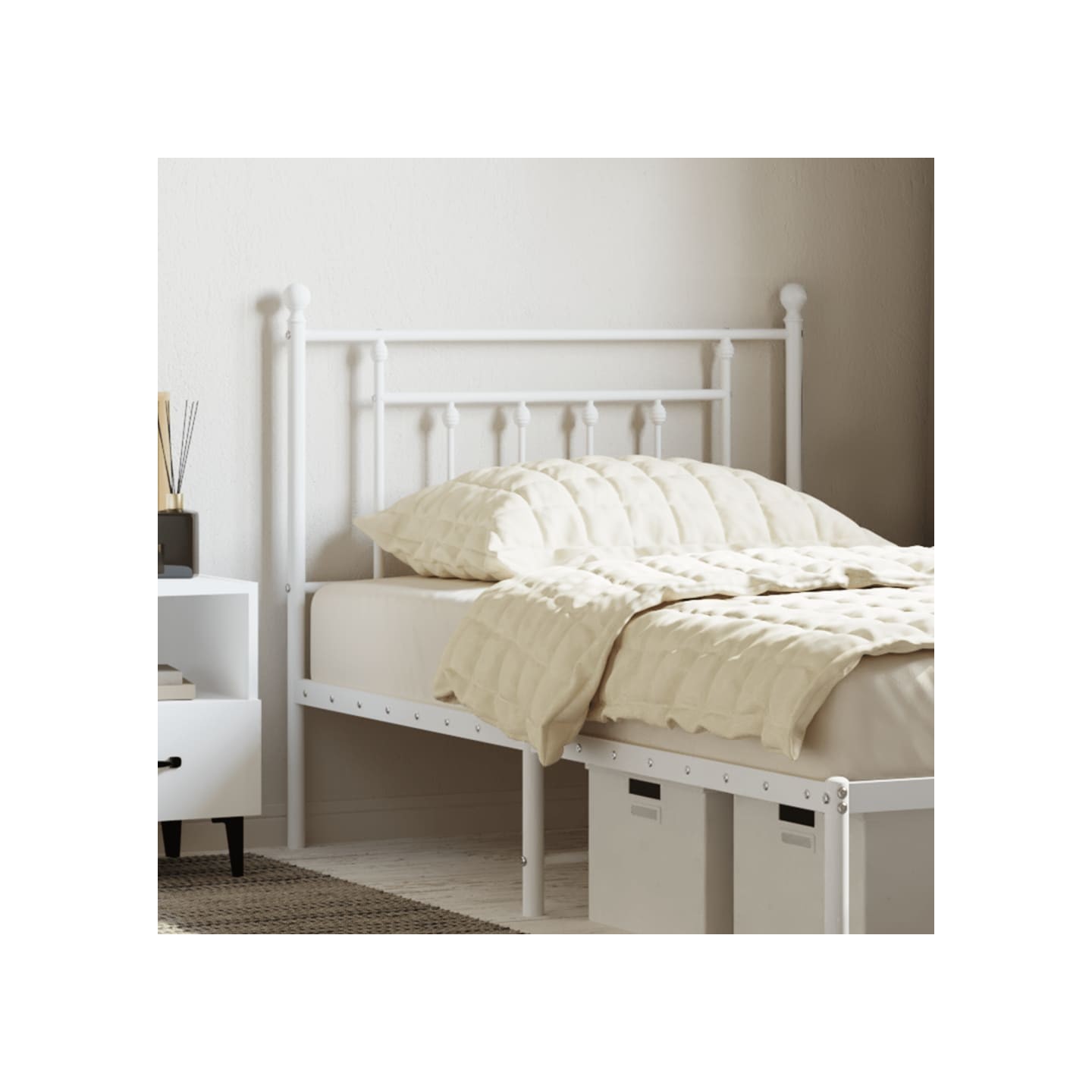 Tête de lit de remplacement métal blanc 90 cm