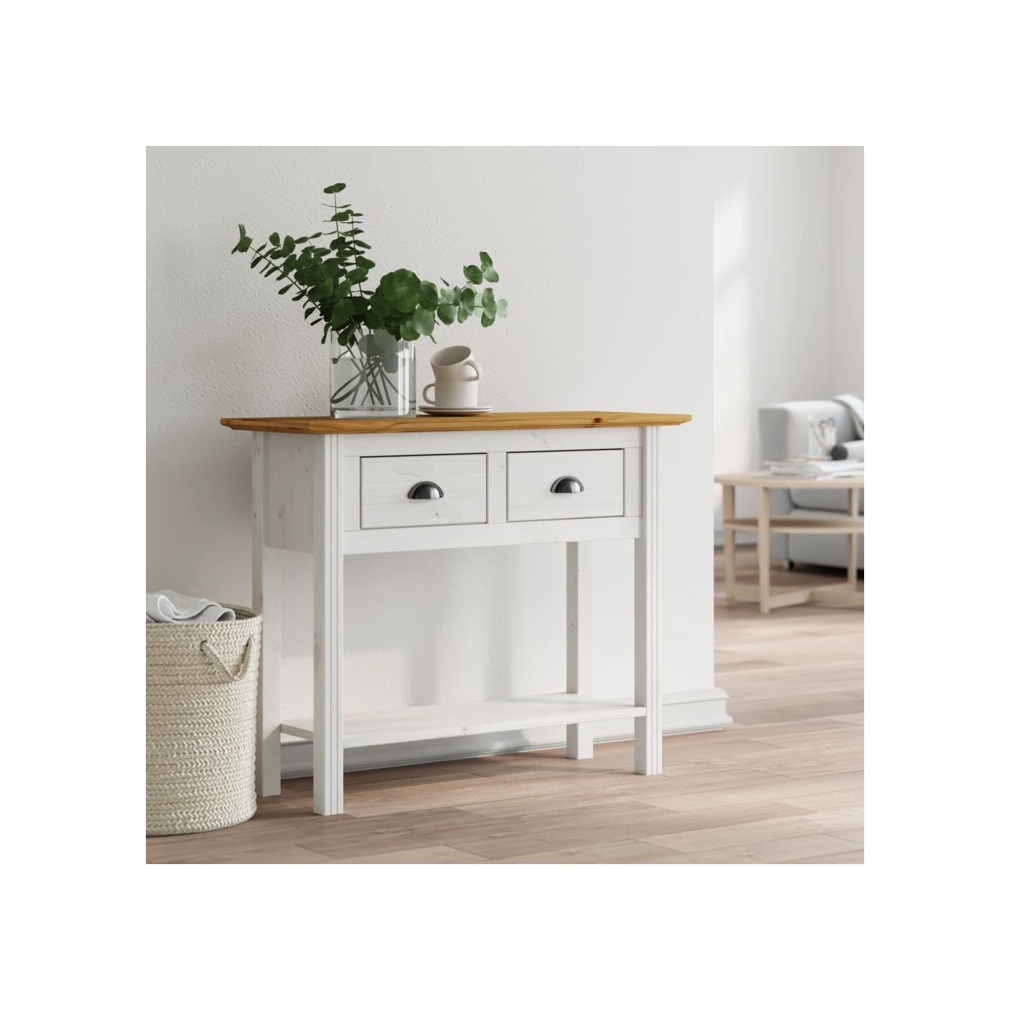 Table console BODO marron 91x35x74 cm bois de pin massif