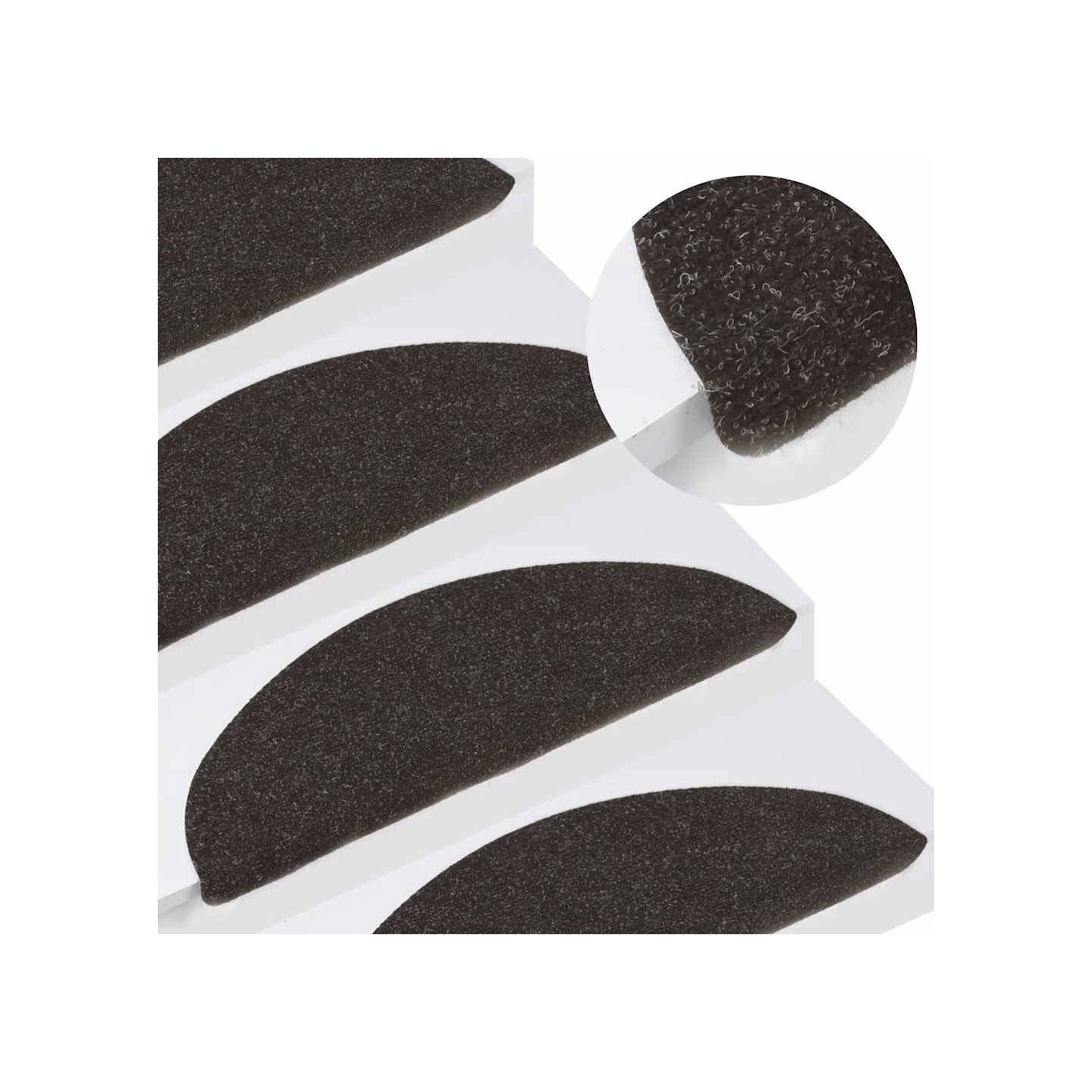 Tapis d'escalier auto-adhésifs 10 pcs noir 56x17x3 cm