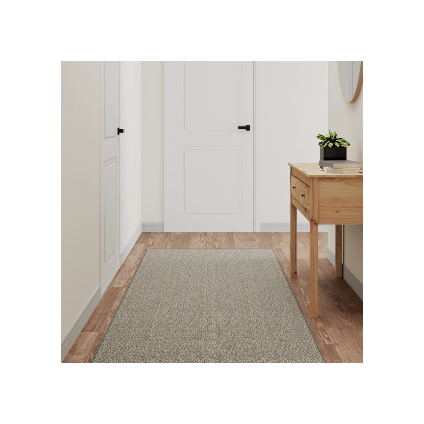 Tapis de couloir aspect sisal platina 80x200 cm