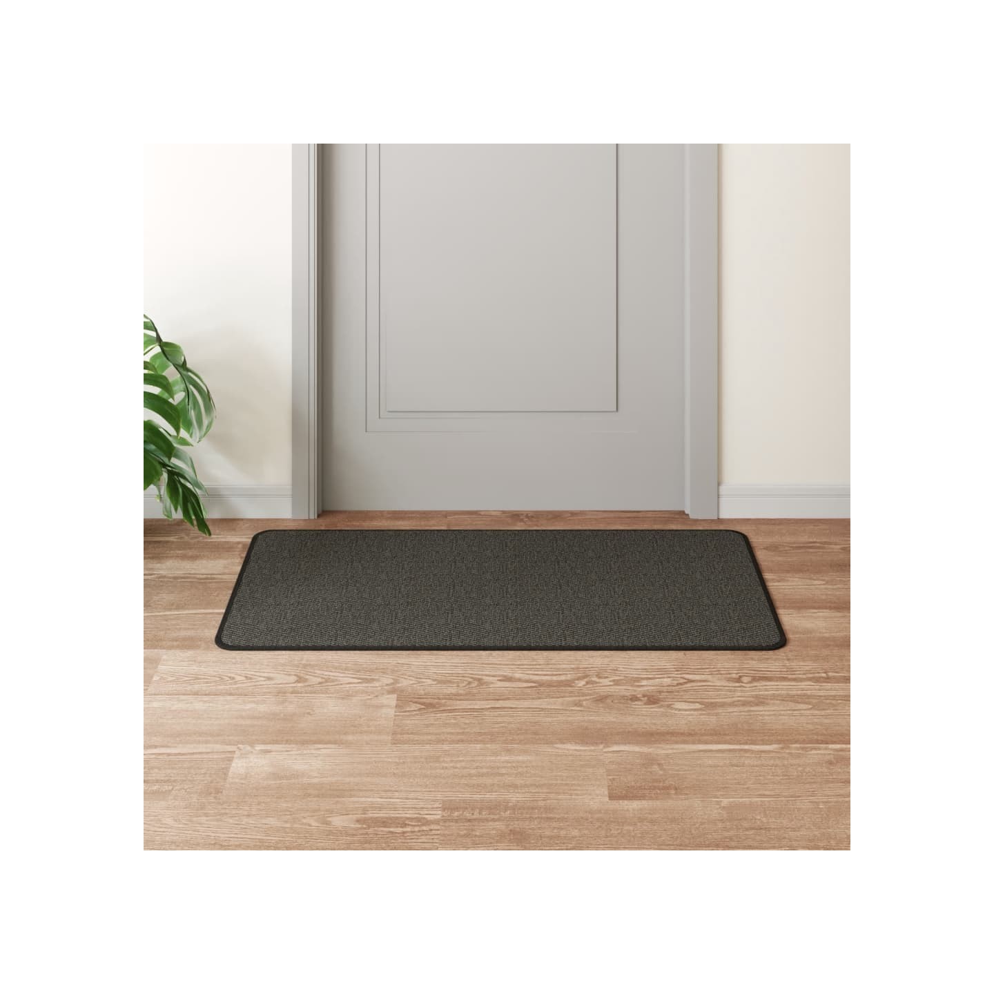 Tapis de couloir aspect sisal anthracite 50x100 cm