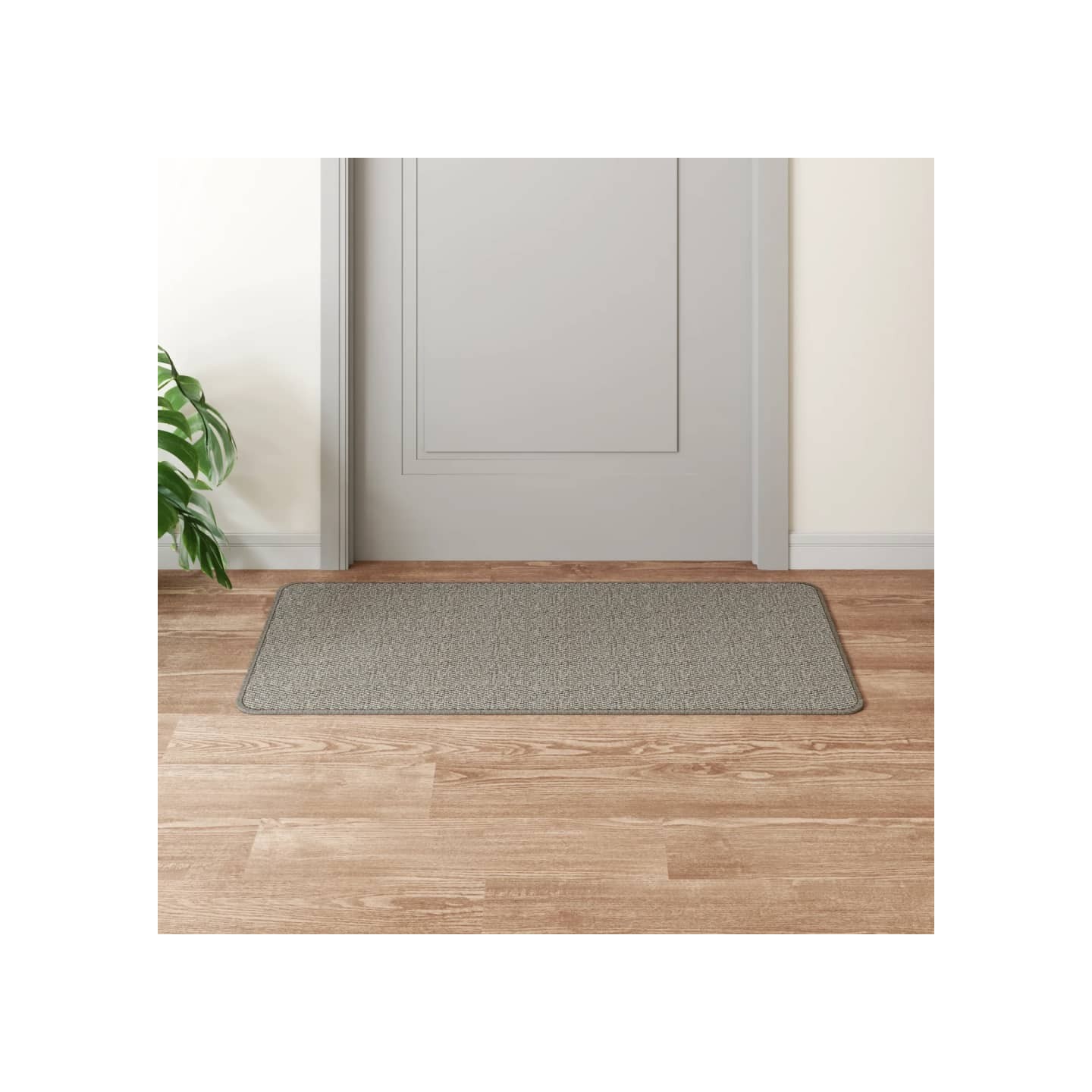 Tapis de couloir aspect sisal argenté 50x100 cm