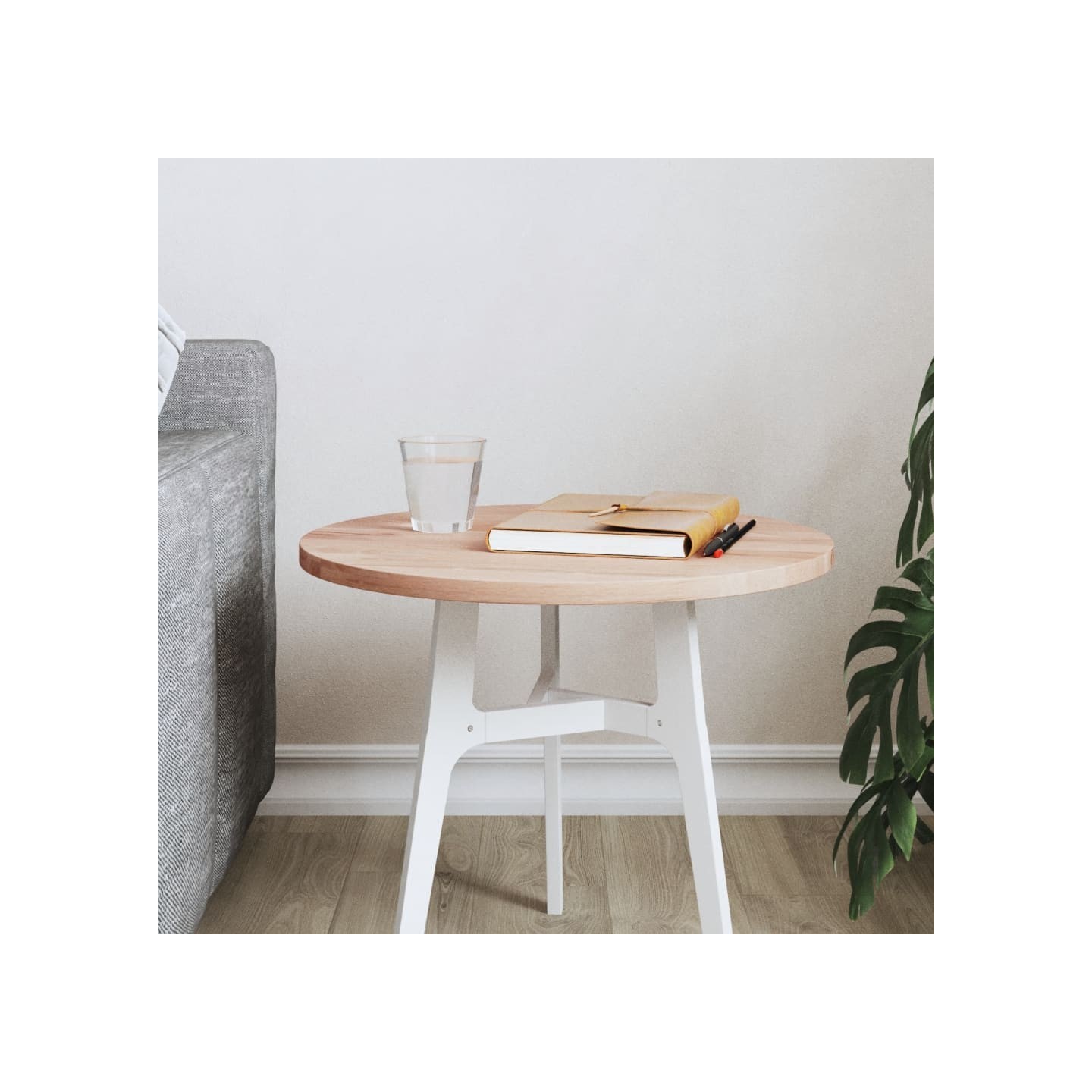 Dessus de table Ø40x1,5 cm rond bois massif de hêtre