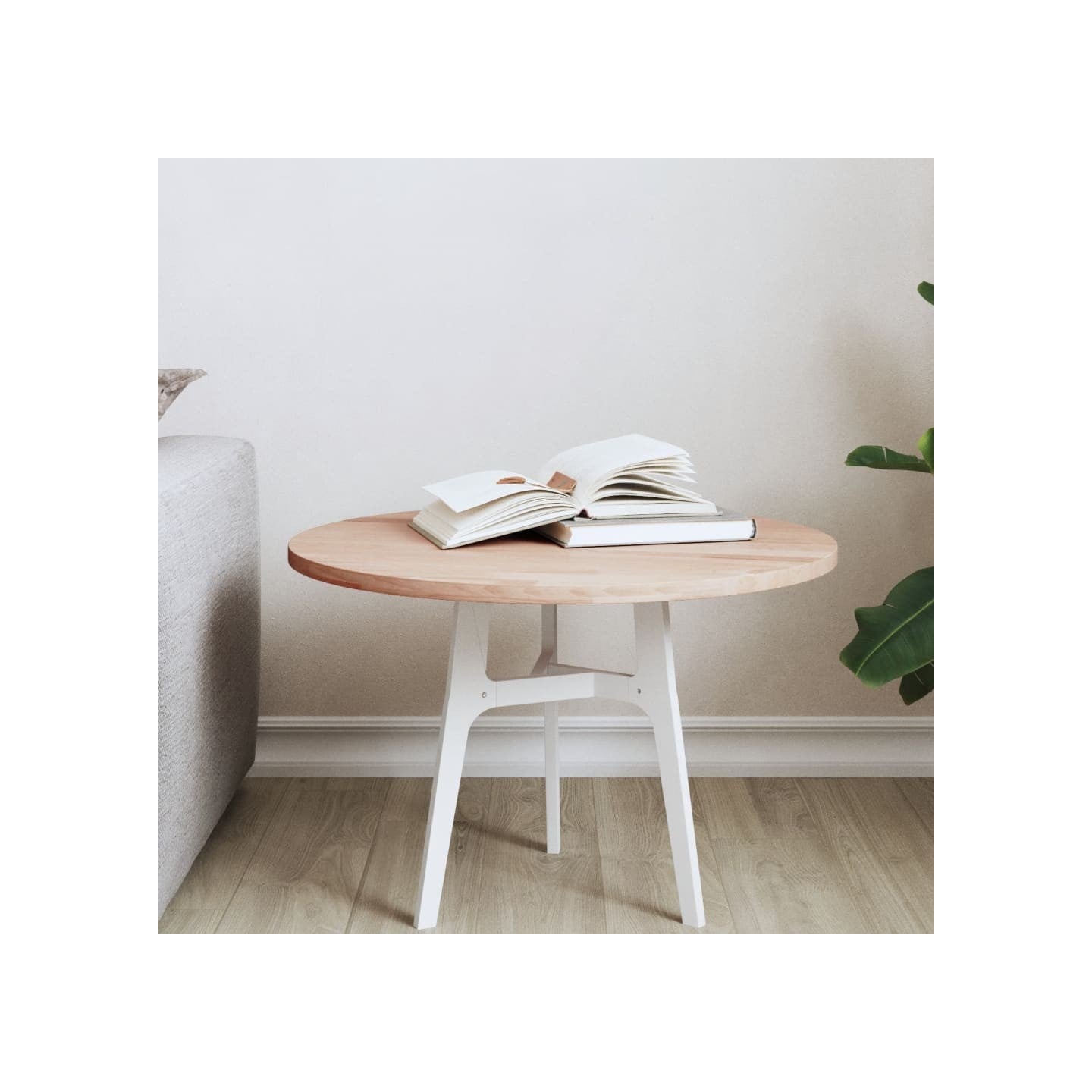 Dessus de table Ø50x1,5 cm rond bois massif de hêtre