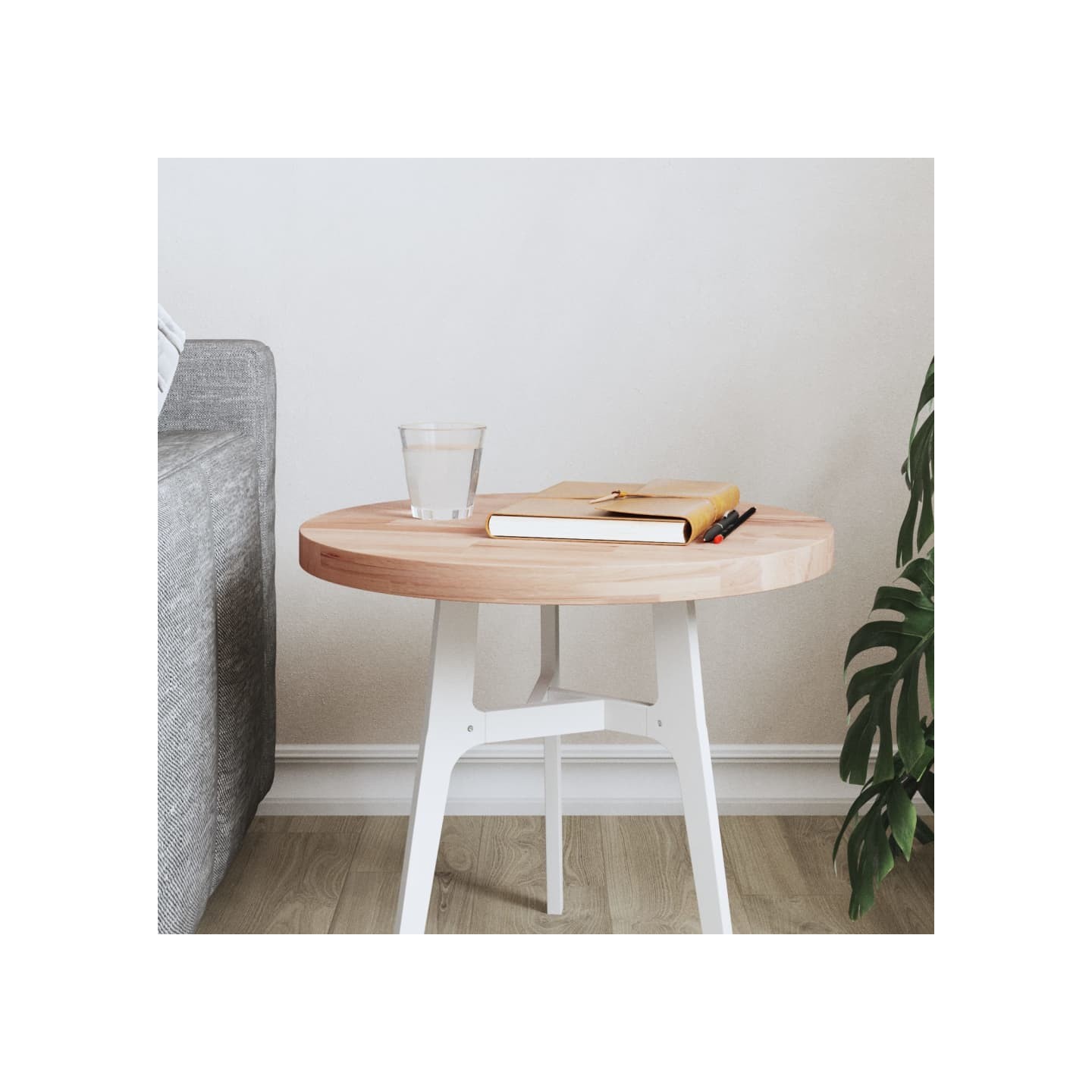 Dessus de table Ø40x2,5 cm rond bois massif de hêtre