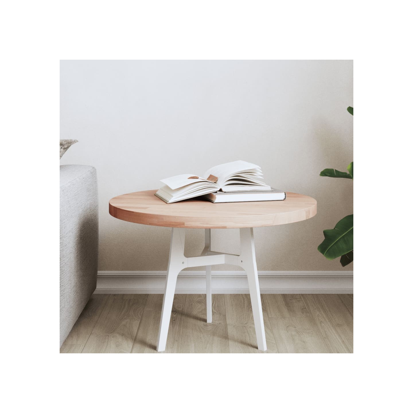 Dessus de table Ø50x2,5 cm rond bois massif de hêtre