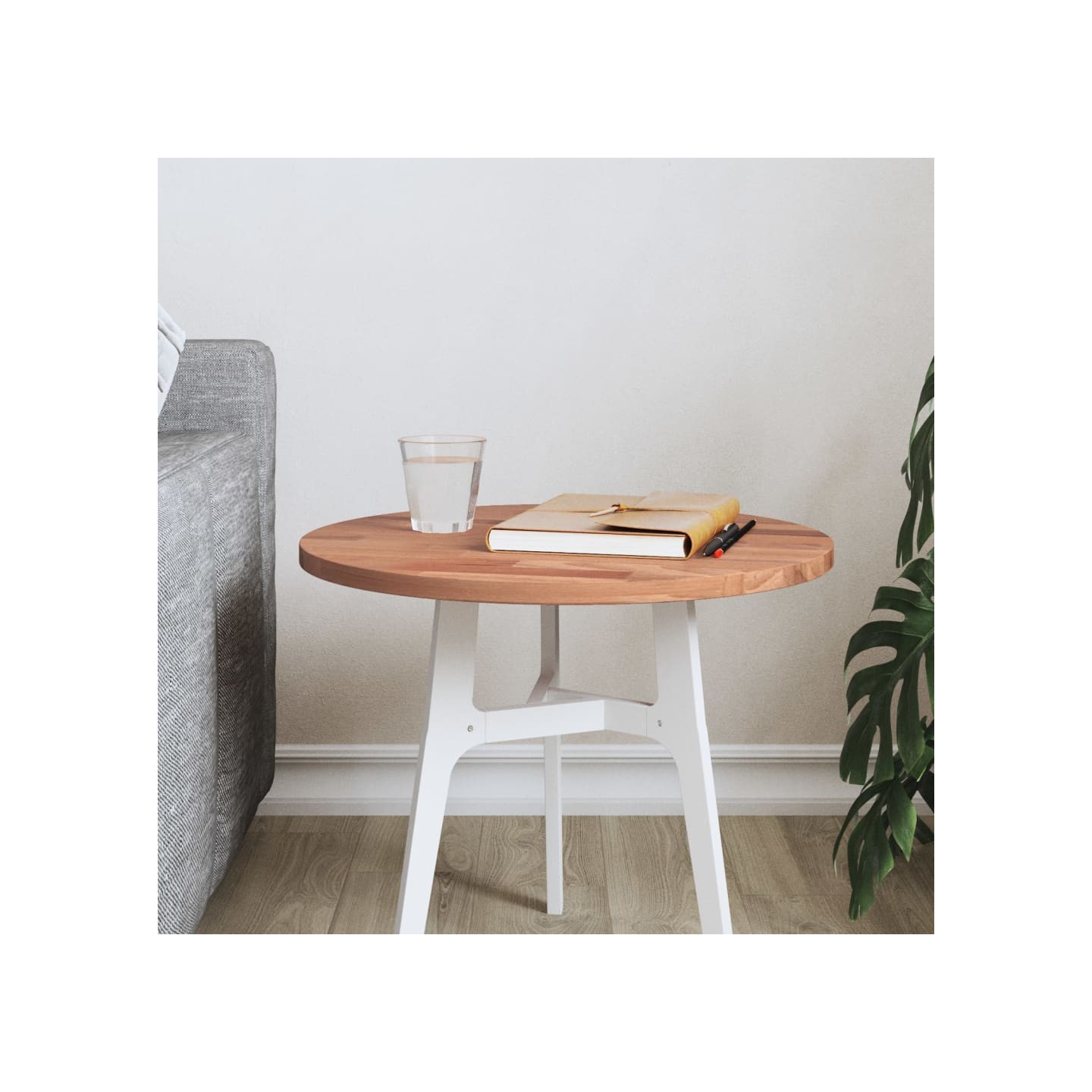 Dessus de table Ø40x1,5 cm rond bois massif de hêtre