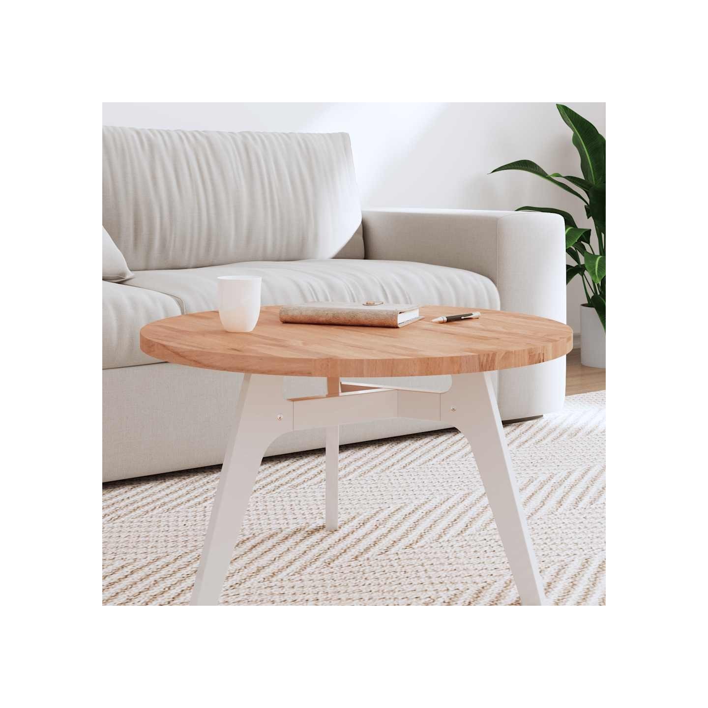 Dessus de table Ø70x2,5 cm rond bois massif de hêtre