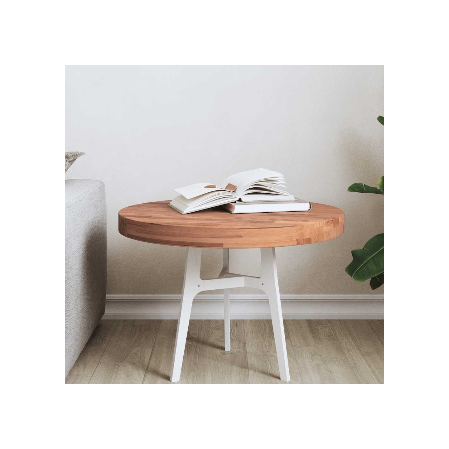 Dessus de table Ø50x4 cm rond bois massif de hêtre
