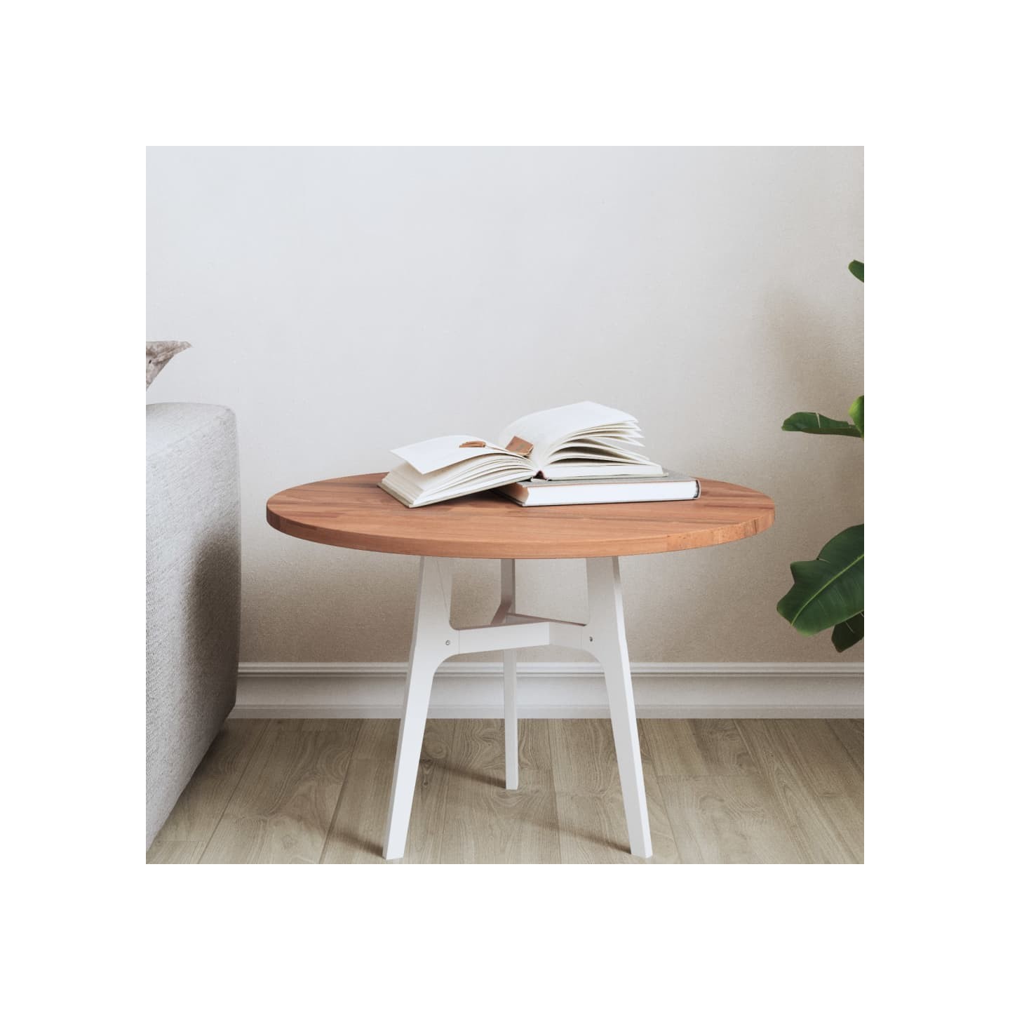 Dessus de table Ø50x1,5 cm rond bois massif de hêtre