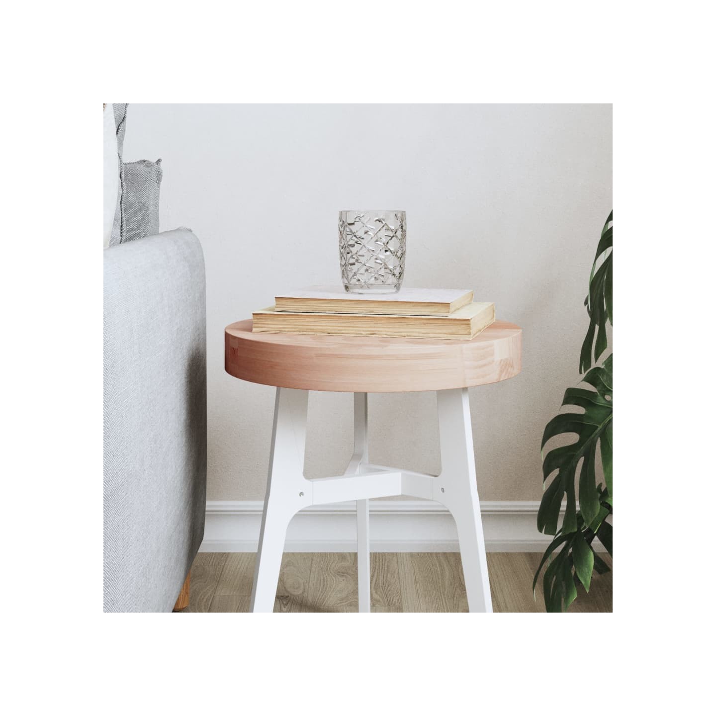 Dessus de table Ø30x4 cm rond bois massif de hêtre