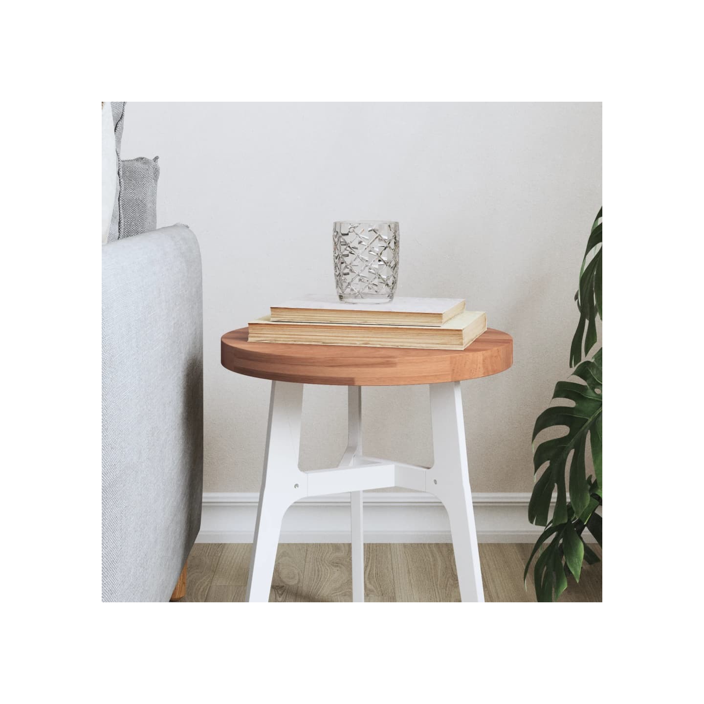 Dessus de table Ø30x2,5 cm rond bois massif de hêtre