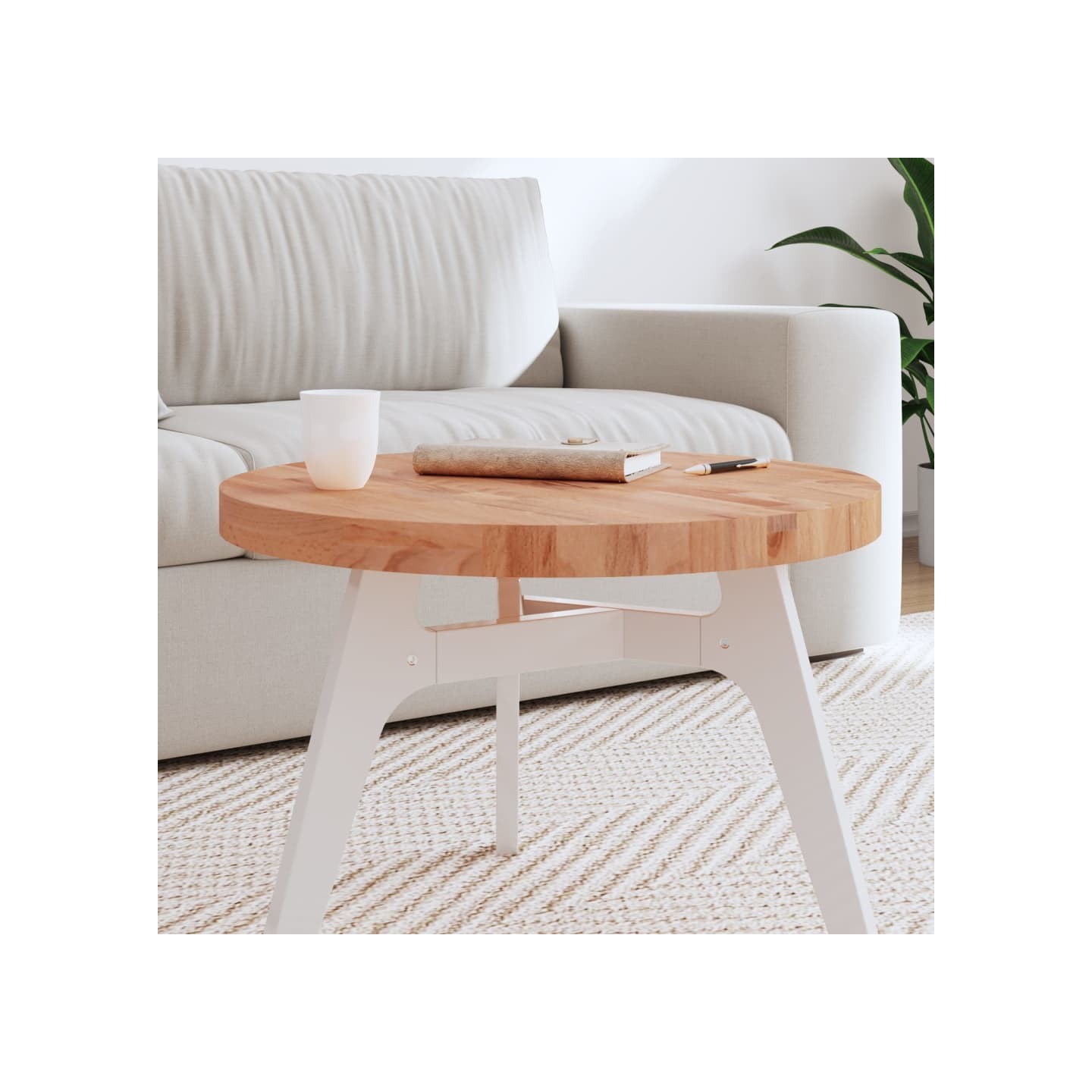 Dessus de table Ø60x4 cm rond bois massif de hêtre