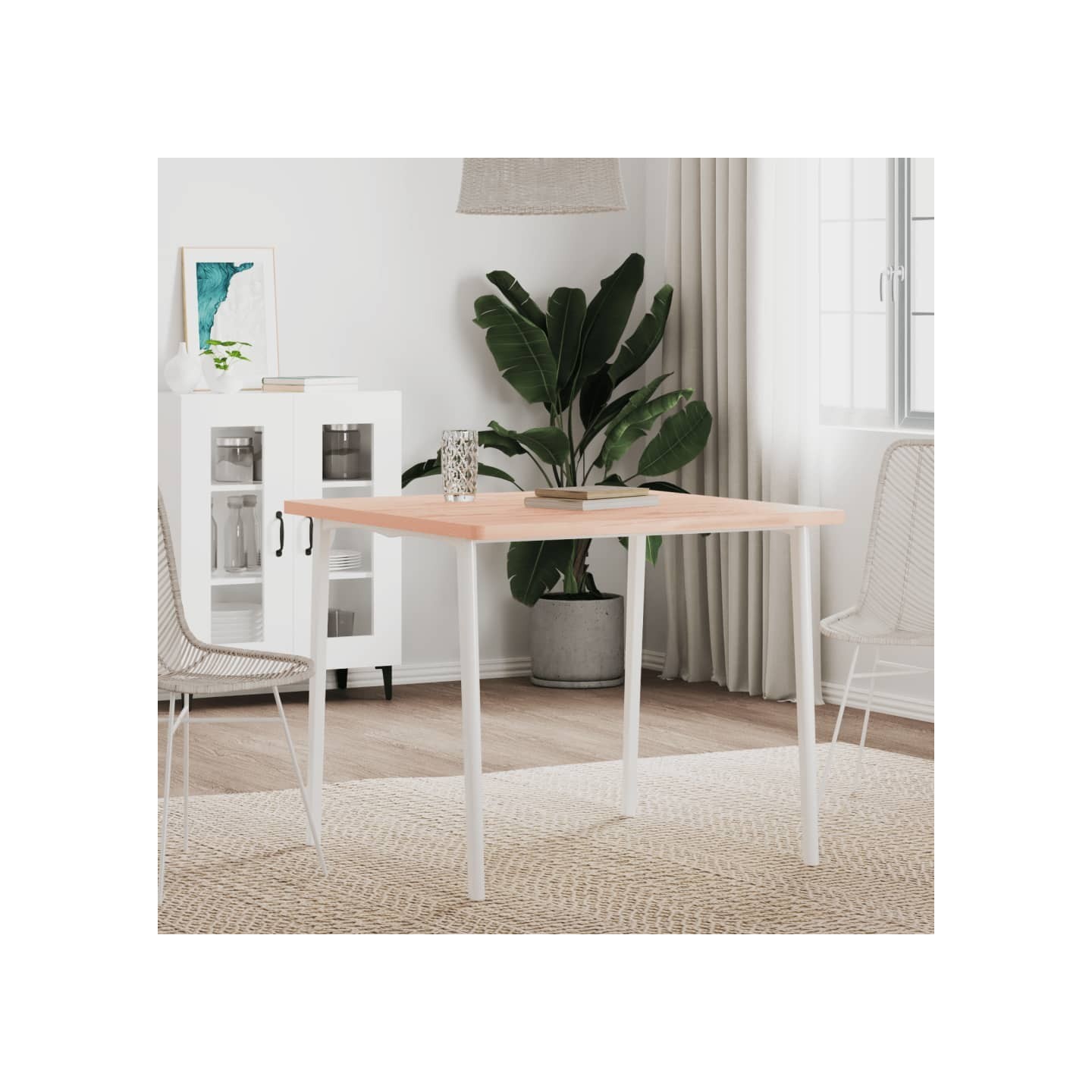 Dessus de table 80x80x2,5 cm carré bois massif de hêtre