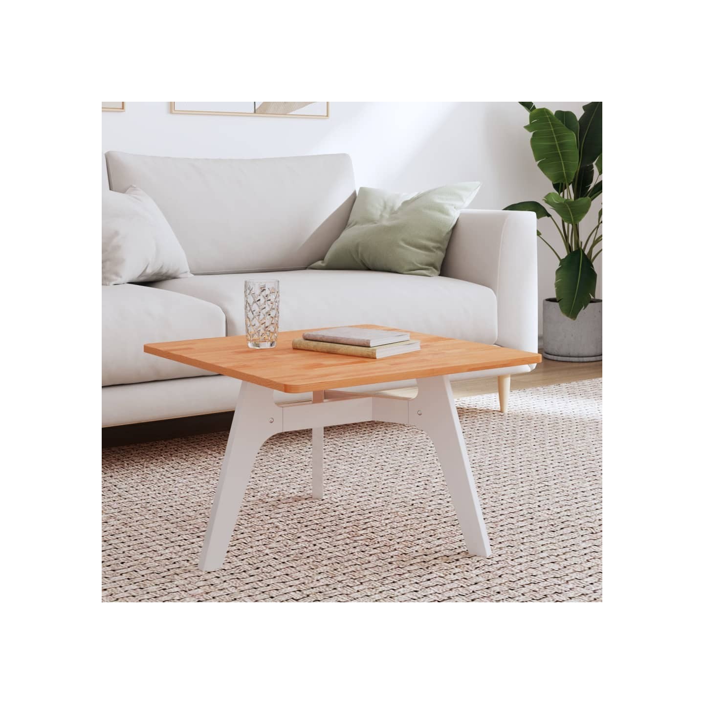 Dessus de table 60x60x1,5 cm carré bois massif de hêtre
