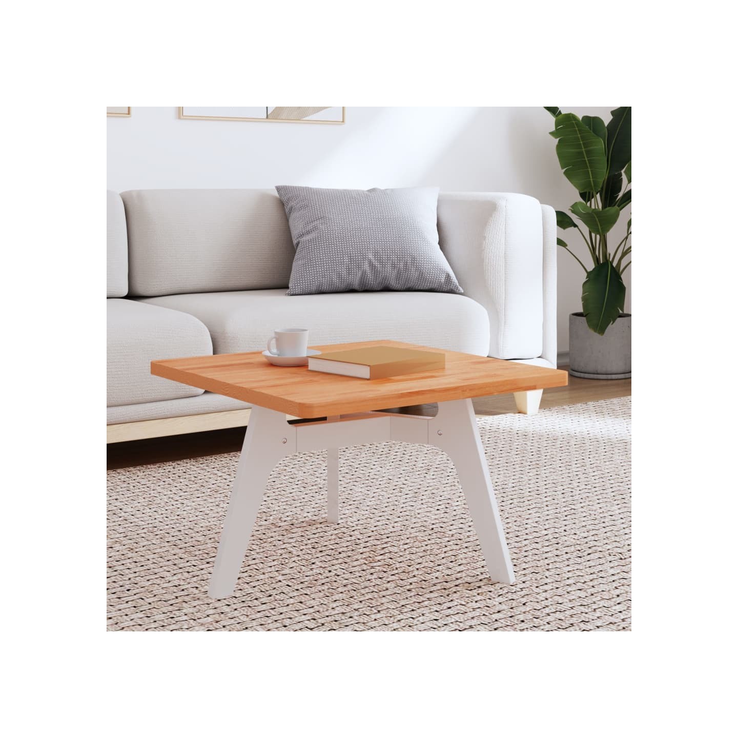 Dessus de table 60x60x2,5 cm carré bois massif de hêtre