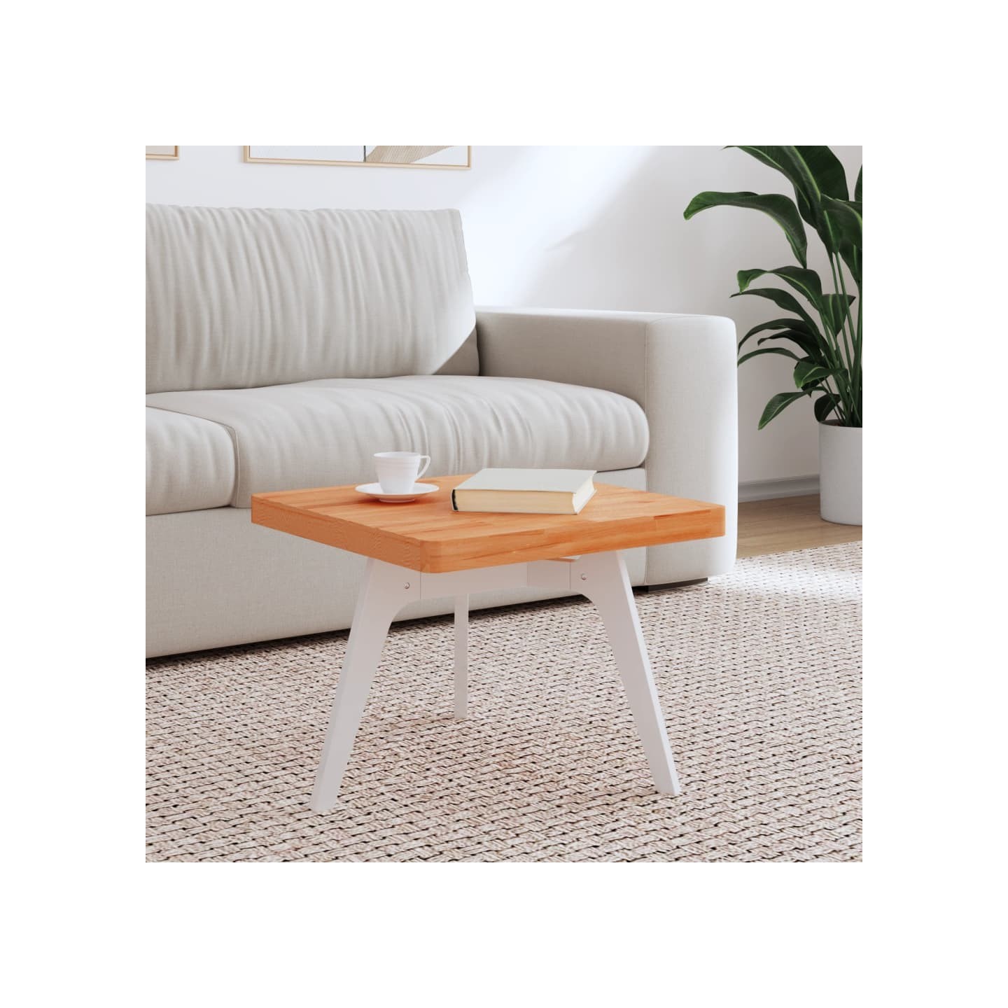 Dessus de table 50x50x4 cm carré bois massif de hêtre