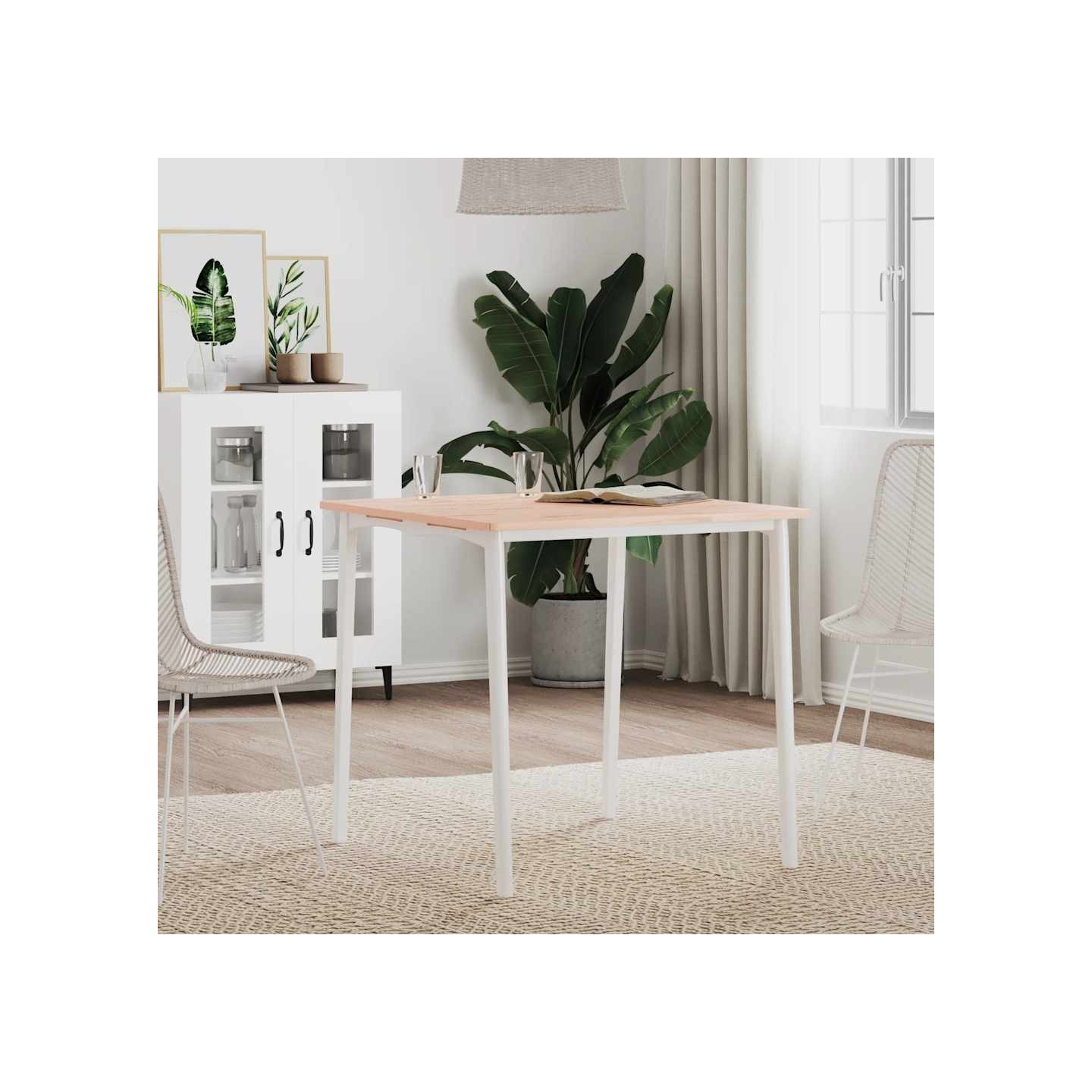 Dessus de table 70x70x1,5 cm carré bois massif de hêtre