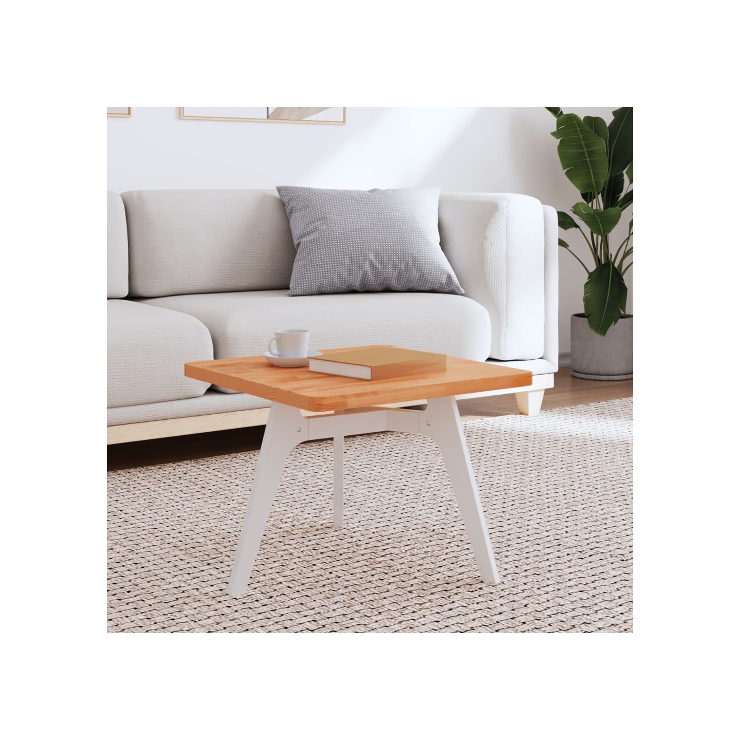 Dessus de table 50x50x2,5 cm carré bois massif de hêtre