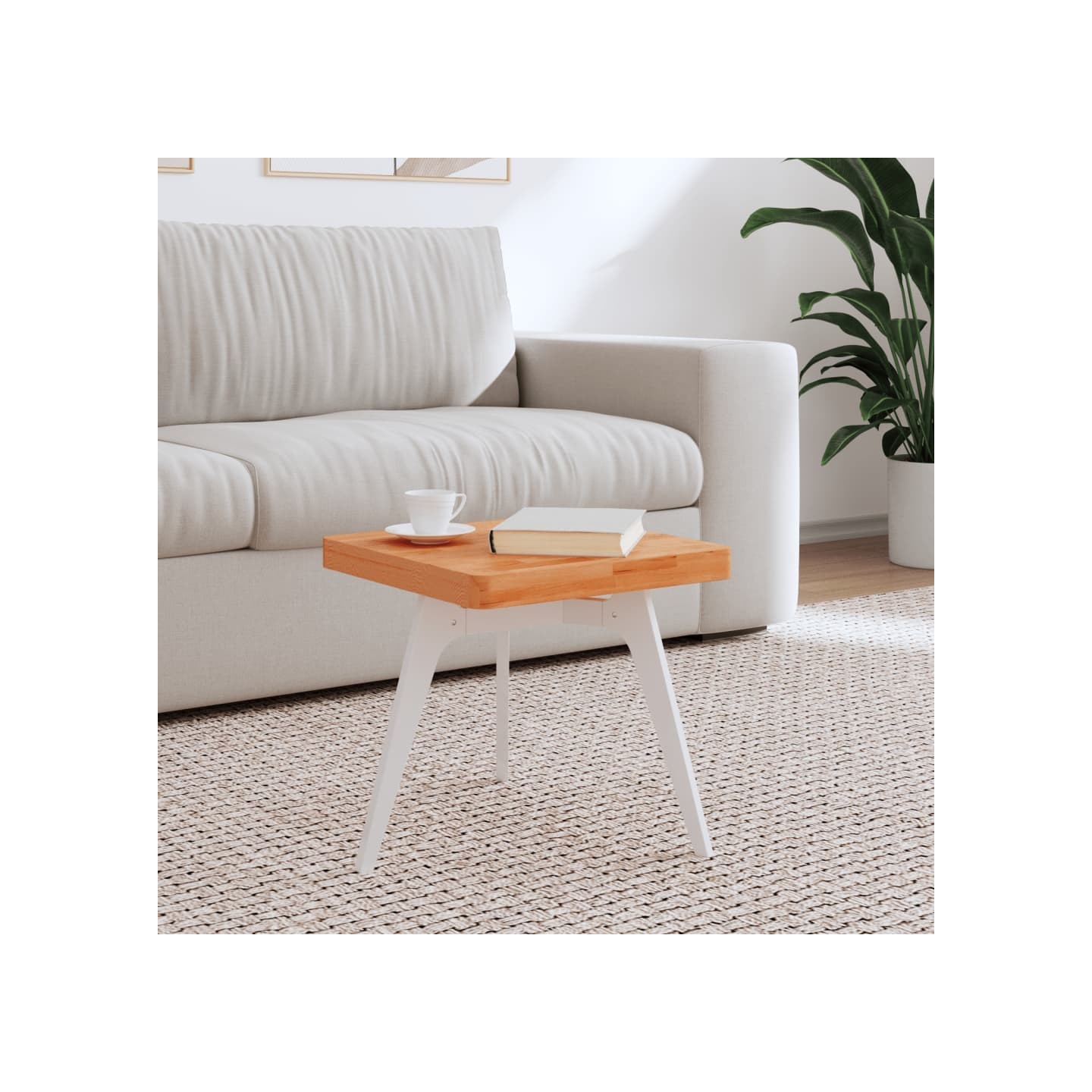Dessus de table 40x40x4 cm carré bois massif de hêtre